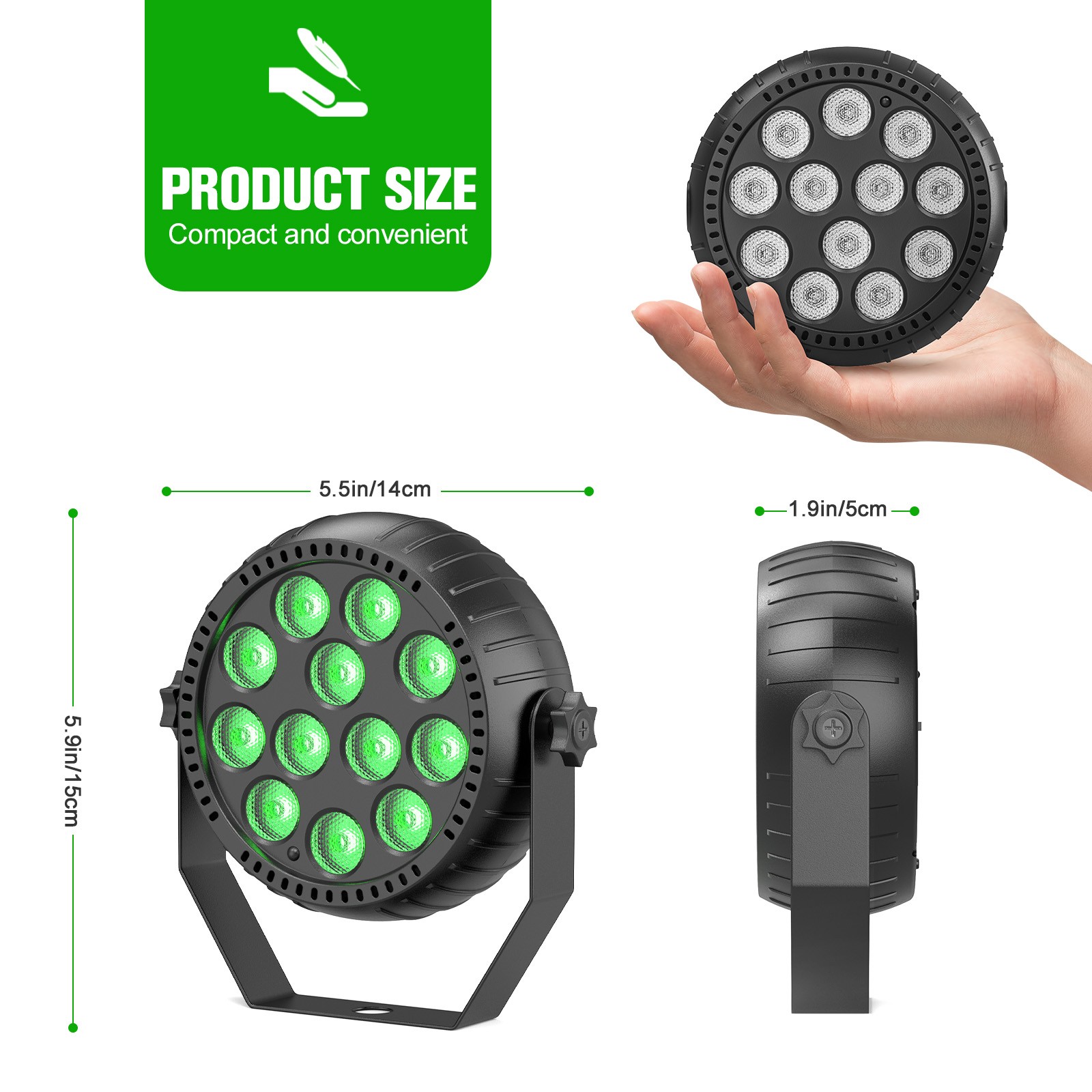 10PC Rechargeable Par Lights 72W RGB Battery Wireless 12LED DJ Uplights w/Remote