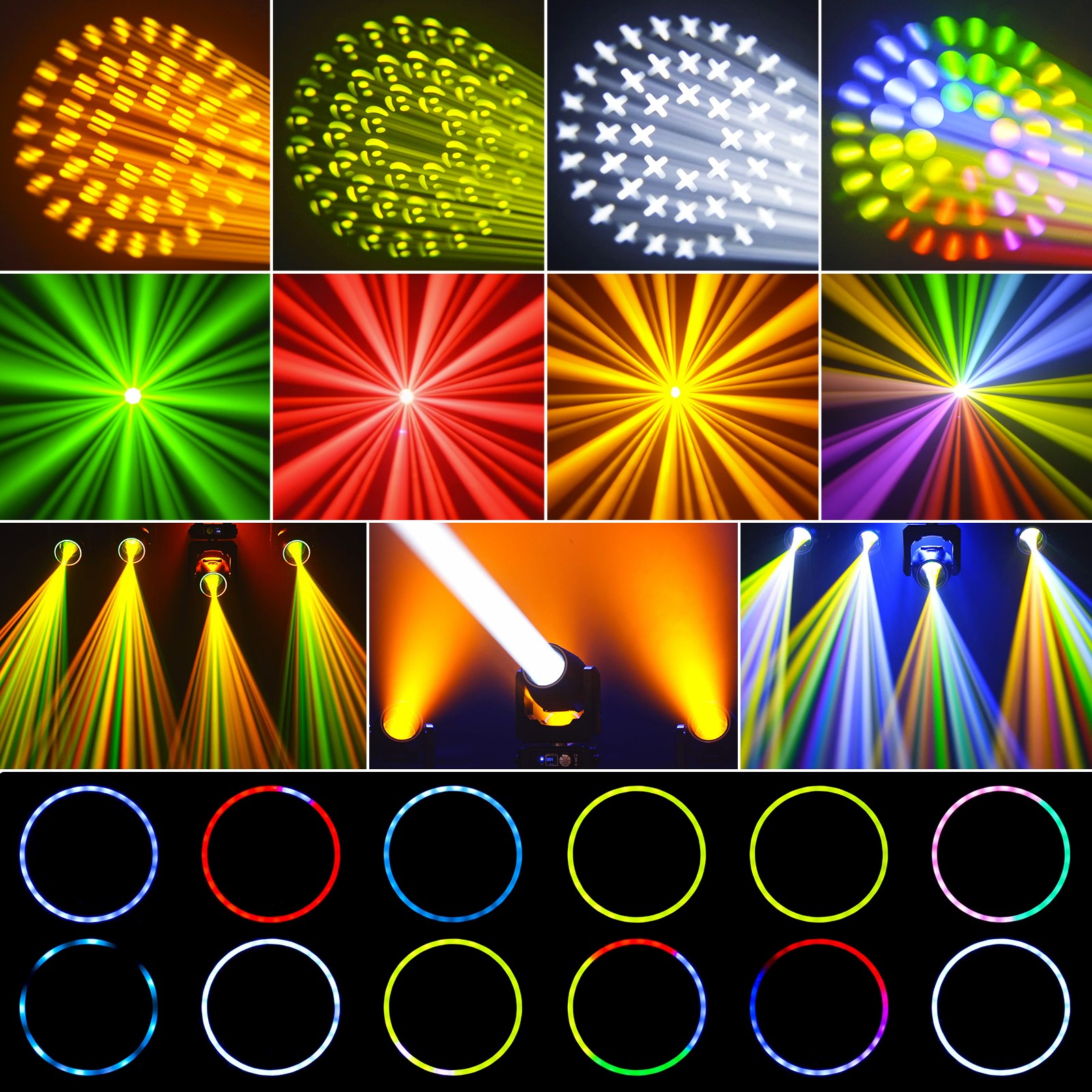 350W Disco Lights Moving Head Bar Light DMX RGBW LED 48Prism Gobo Stage Lighting