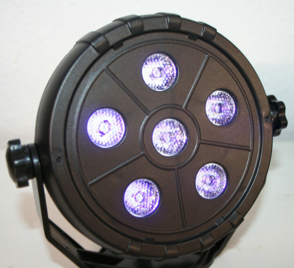 PAR UV 6 LED Black Light portable party DJ indoor USB and UL flashing glow sound