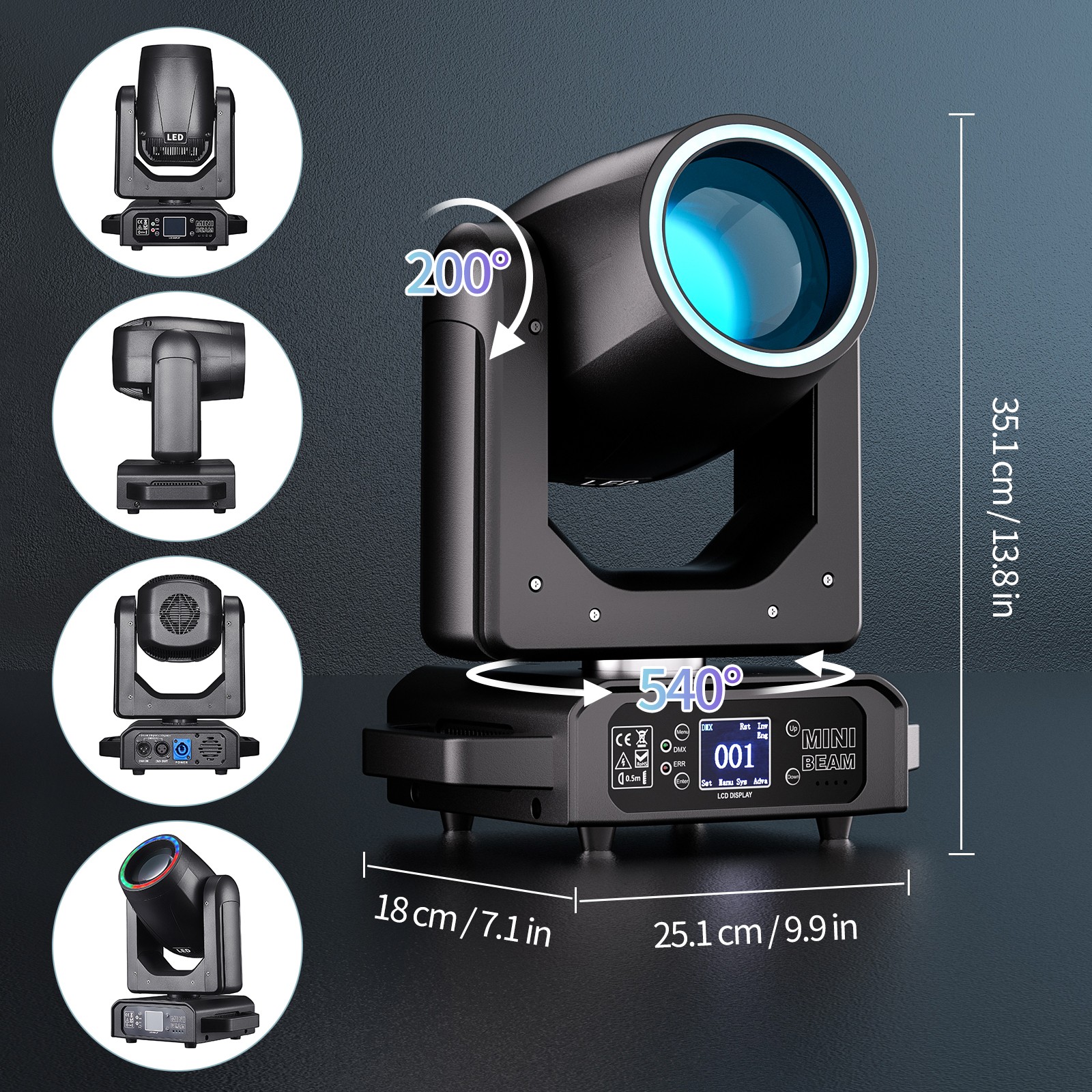 250W RGB LED Moving Head Beam Light DMX512 RDM Sound Control Party Disco