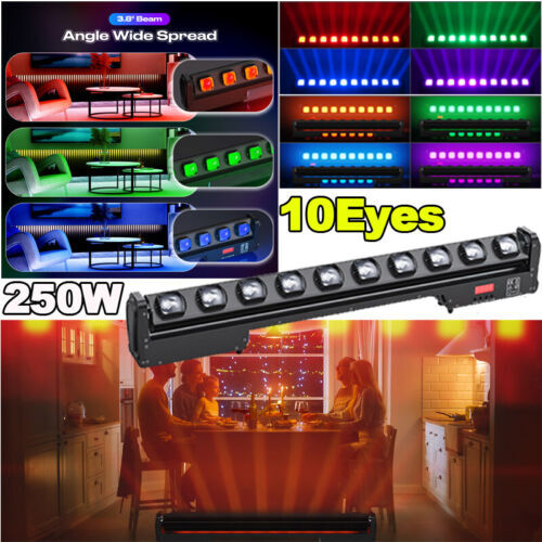 250W 10LED Moving Head Washer Light DMX RGBW Dot Swing Disco Party Club Lighting
