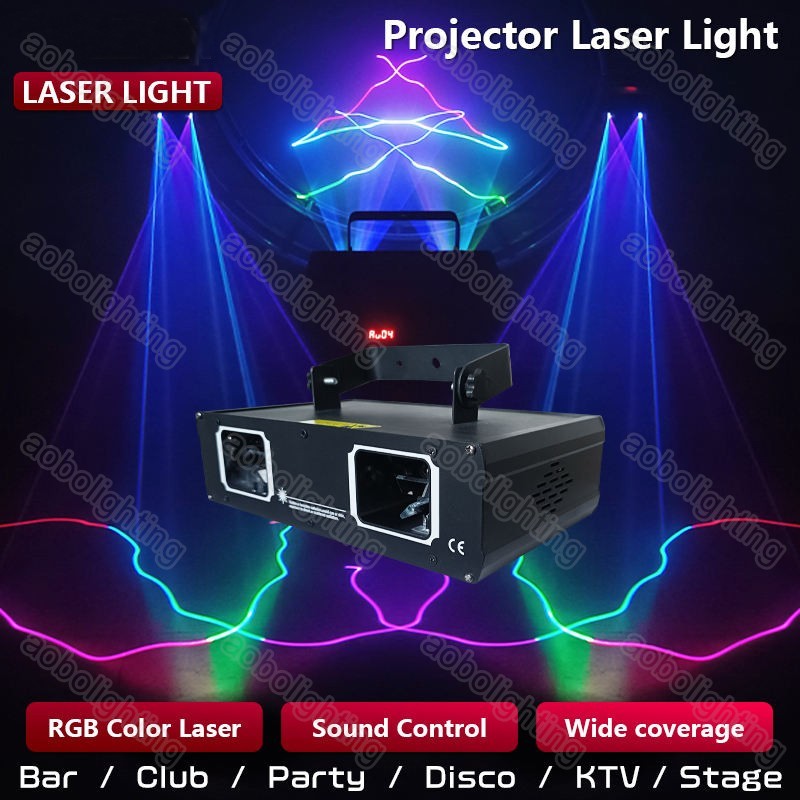 Party Stage Light Laser Projector Dual Head 500mW RGB KTV DJ Disco Show Lighting