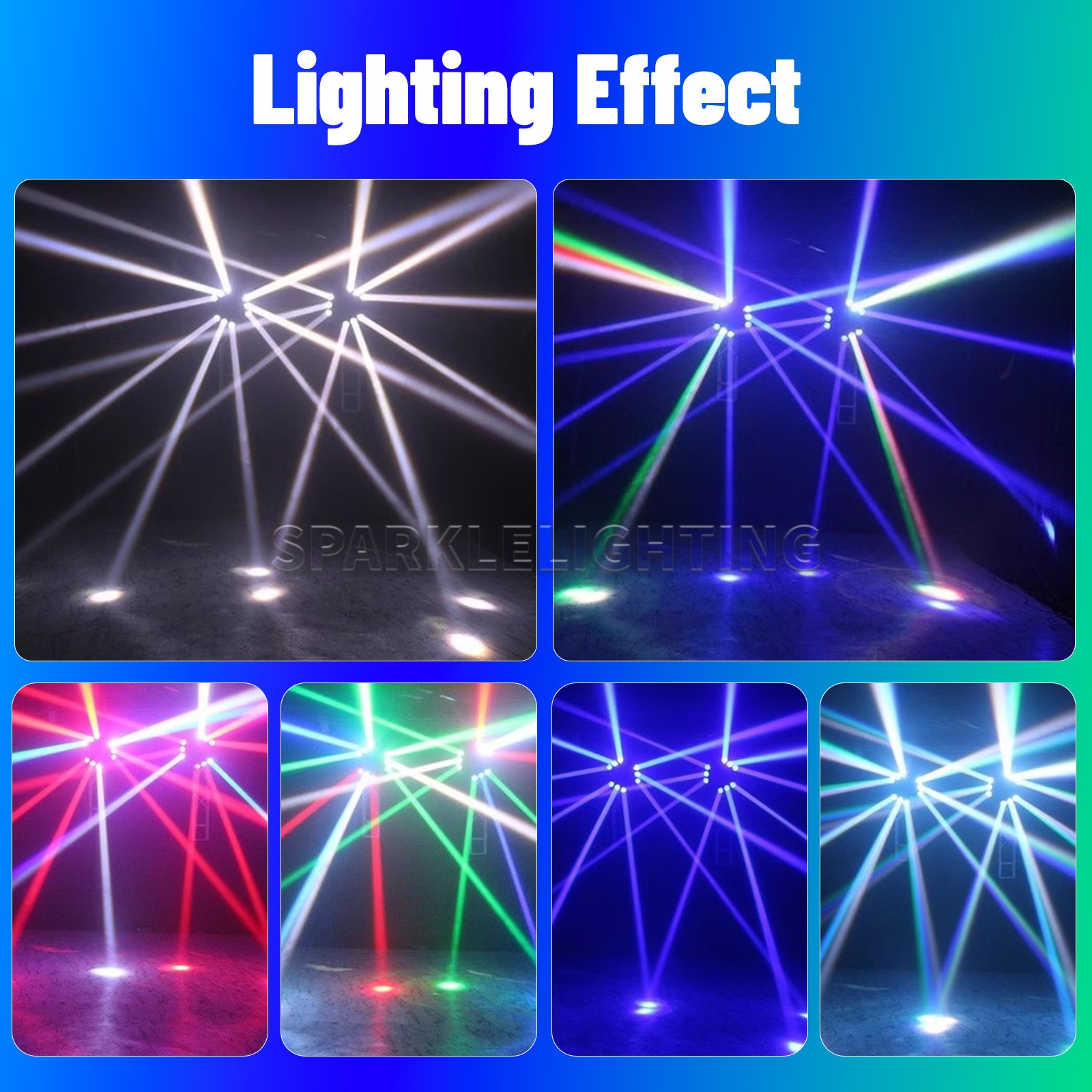 PAIDUN NEW RGBW Spider Laser Light 9LED Beam Moving Head Light Sound Activated