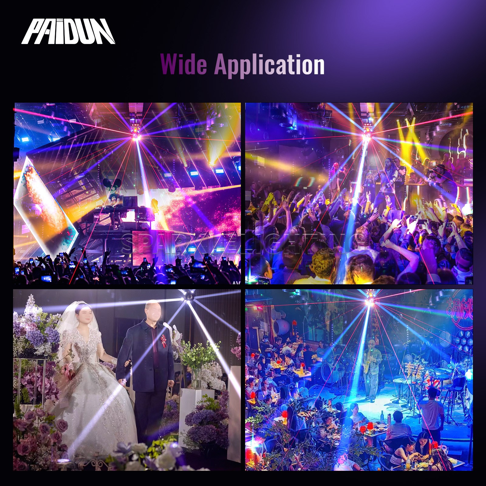PAIDUN 120W Double Head LED Moving Head Light Rotate Beam Laser Effect Disco Bar