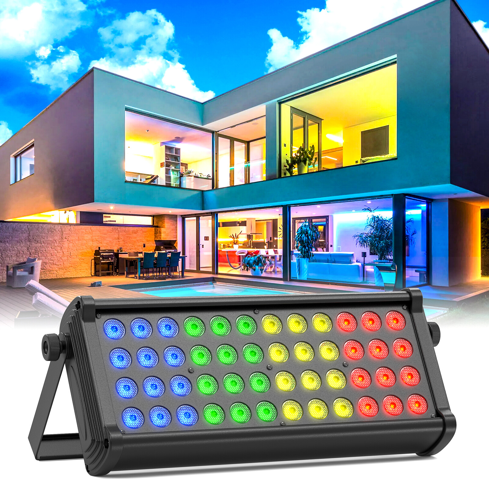 140W 48LED Wall Wash Party Light DMX RGB Stage Flood Lighting Effect Disco Bar