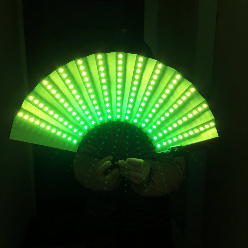 1PC Fashion LED Light Fan Discoloration Fan Bar Party Luminous Fan 10inch