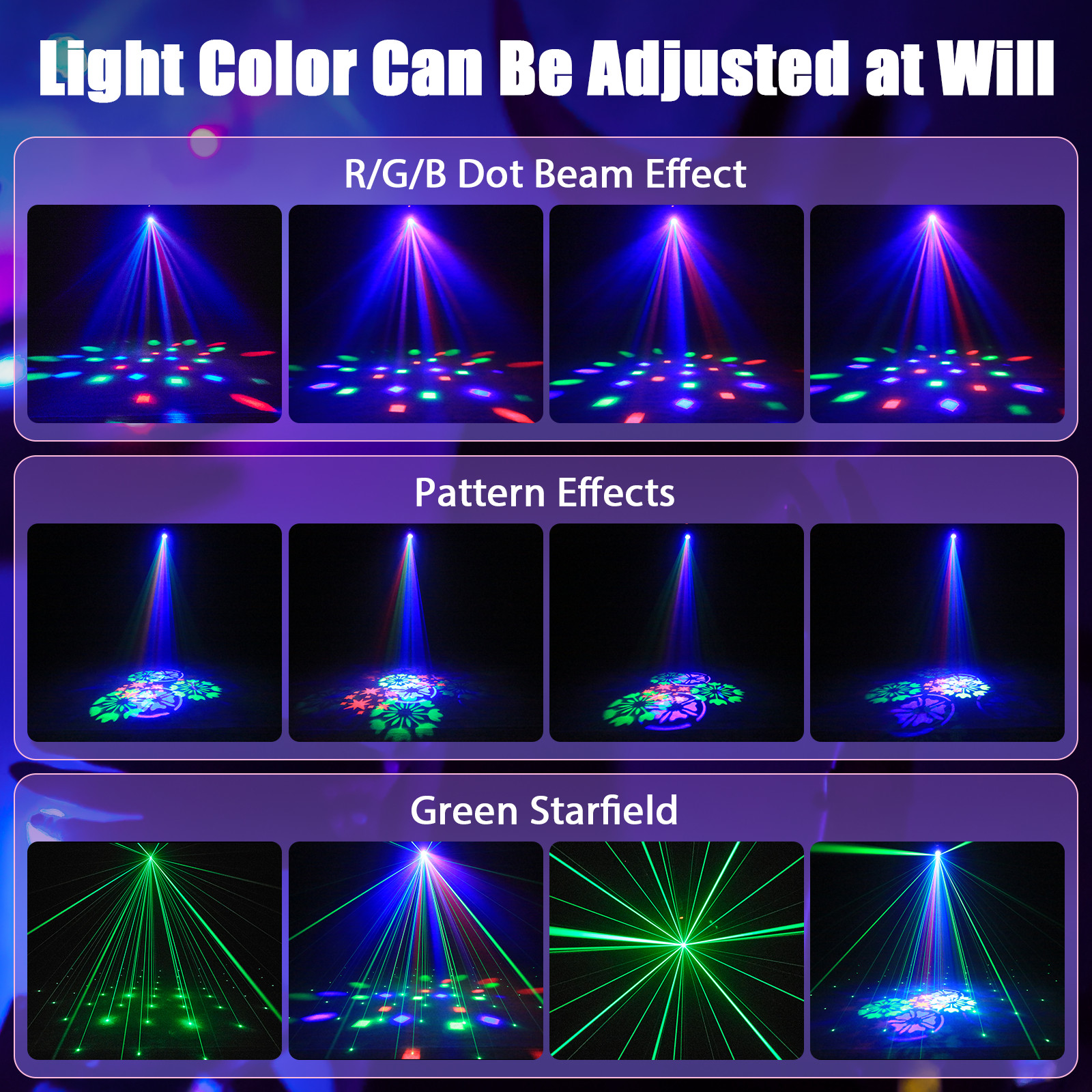 120W LED Laser DOT Beam Moving Head Light with Colorful Ring Effect for DJ Party