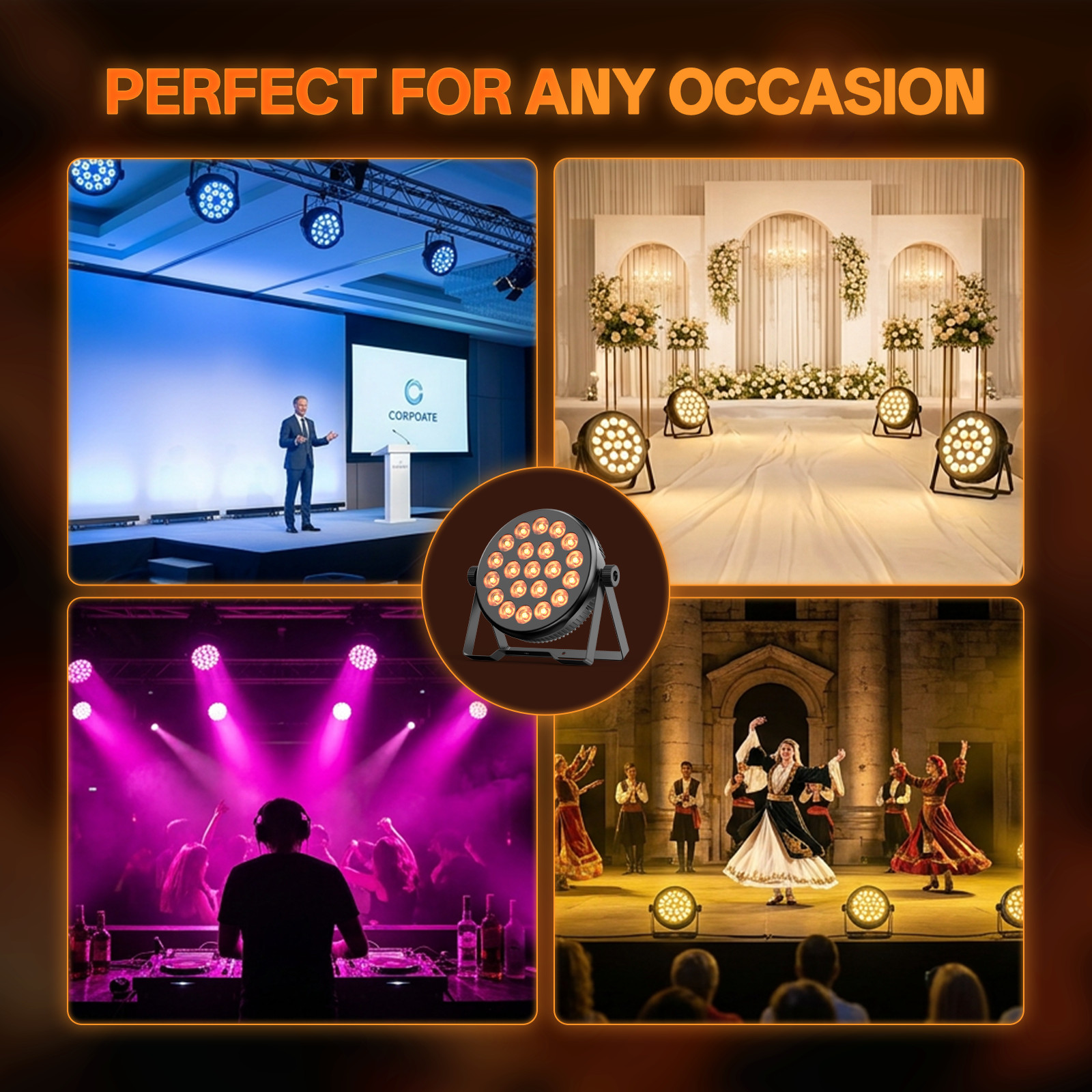 10PCS 21x4W LED Stage PAR Light RGBW Wash Par Lights Bar Disco DJ Lighting DMX