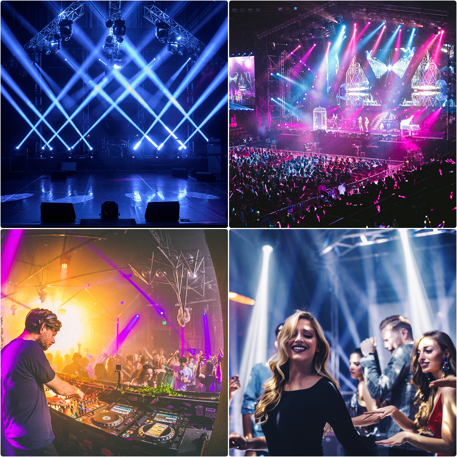 4x 230W LED 48Prism Moving Head Stage Lighting Beam RGBW Gobo DMX for DJ Disco