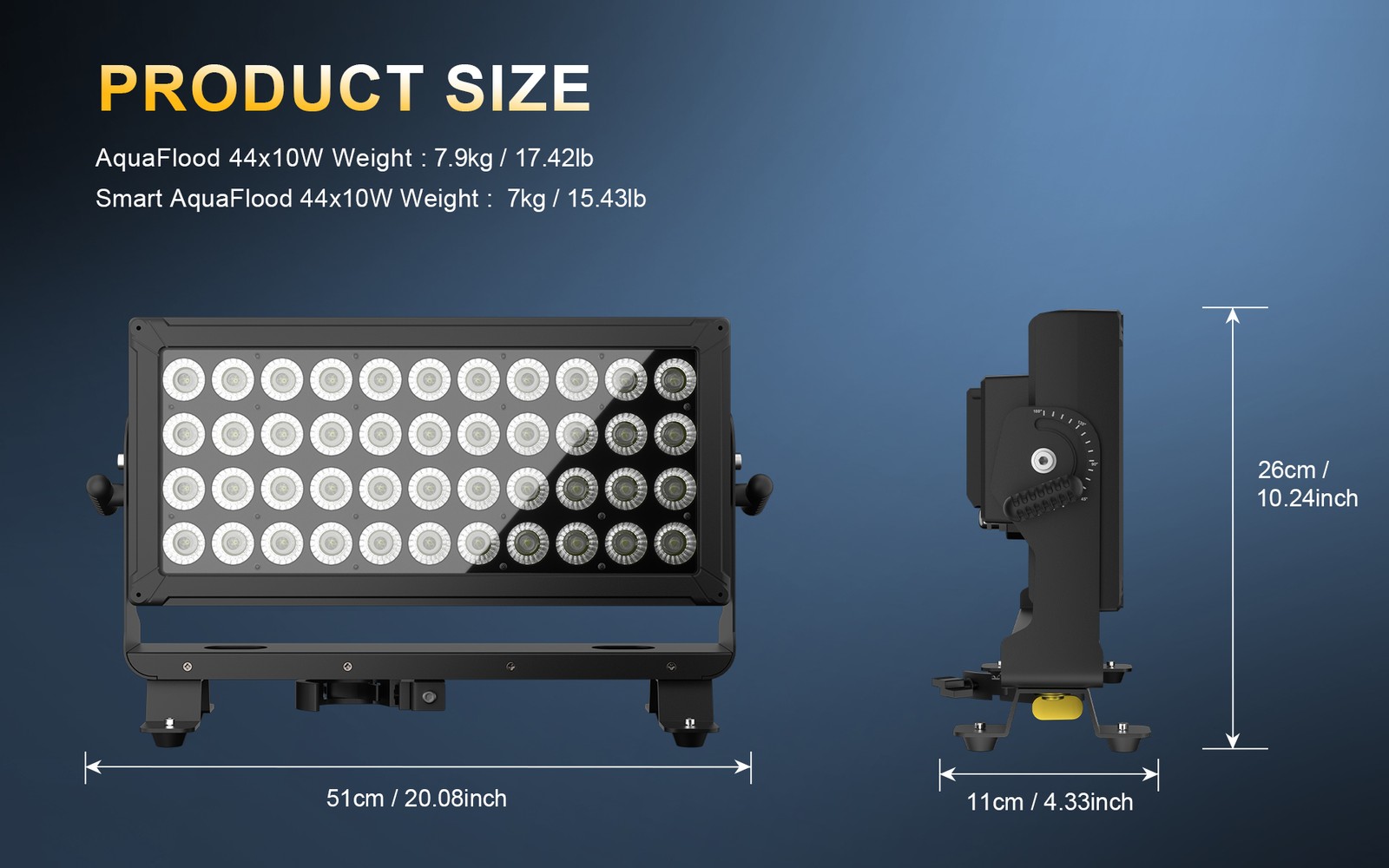 IP65 44x10W LED Strobe Beam Flood Light RGBW 4IN1 Wash Waterproof Stage Bar DJ