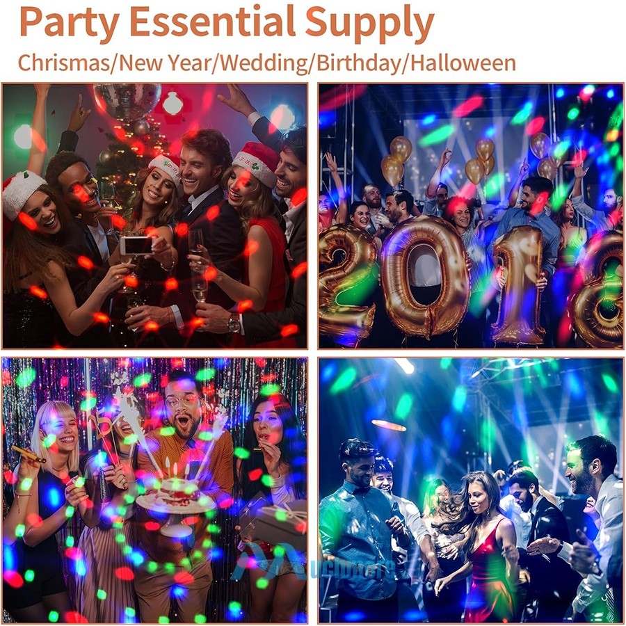 Disco Ball LED RGB Projector Stage Light DJ Strobe Disco Party KTV Club Lights