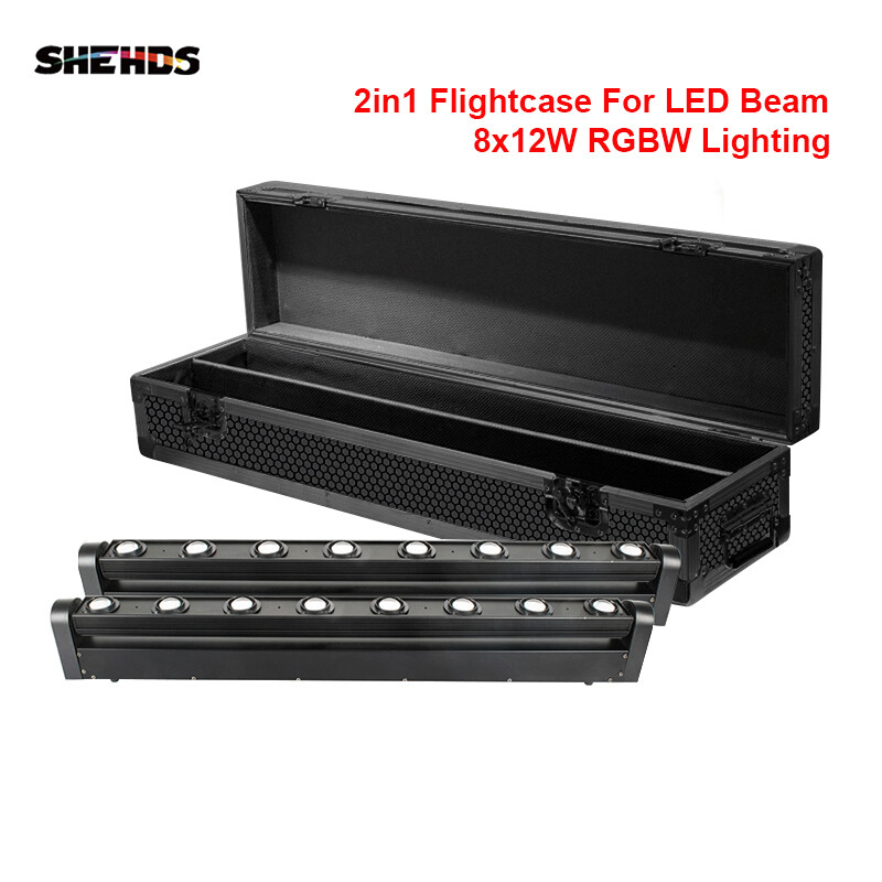 SHEHDS 2in1 Flightcase With silent wheel of LED Beam 8x12W RGBW Lighting