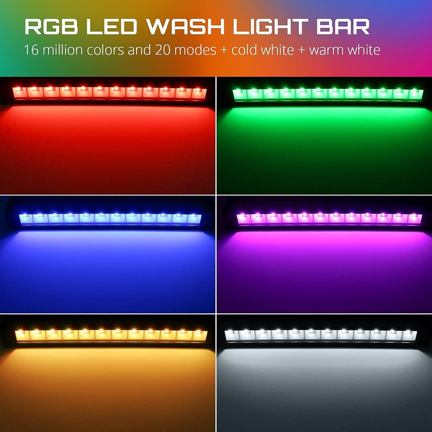 Barra de luces LED de lavado de escenario Control de aplicación Multicolor NUEVO