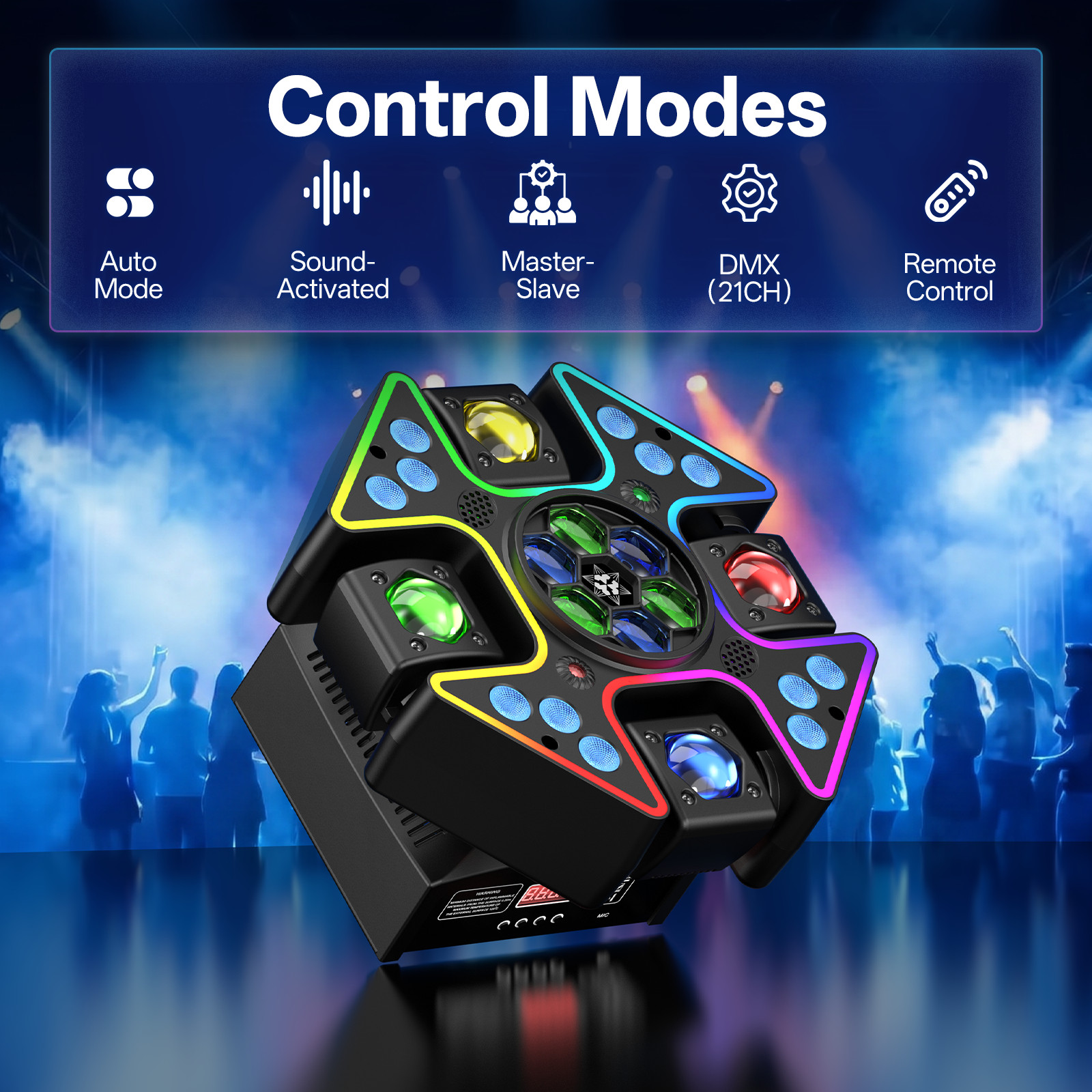 4-Arm Moving Head Light RGBW Laser Auto DMX DJ Disco Stage Party 540° X-Axis