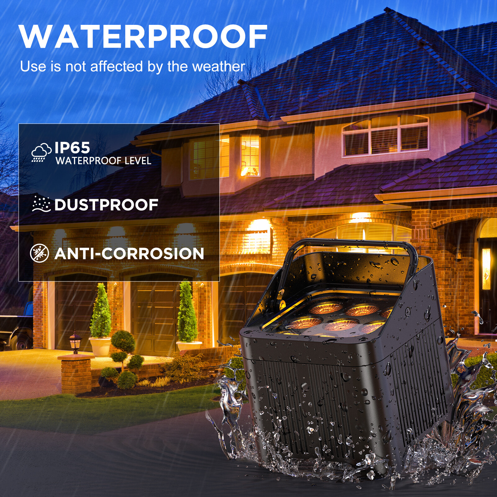 225W Professional Par Light Outdoor Stage Light IP65 Waterproof RGBWA UV Show