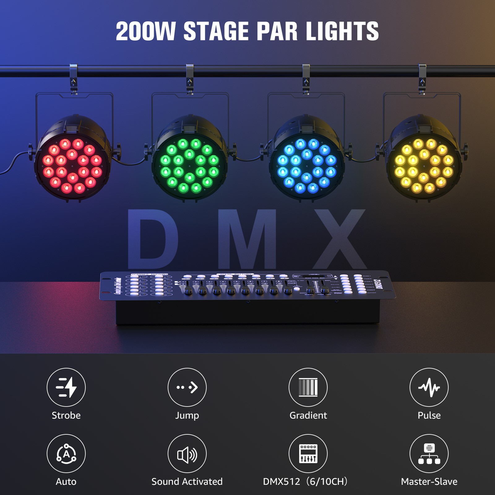 200W 18LED Beam PAR Light with Aluminum Body Smart Cooling Stage Theater Show