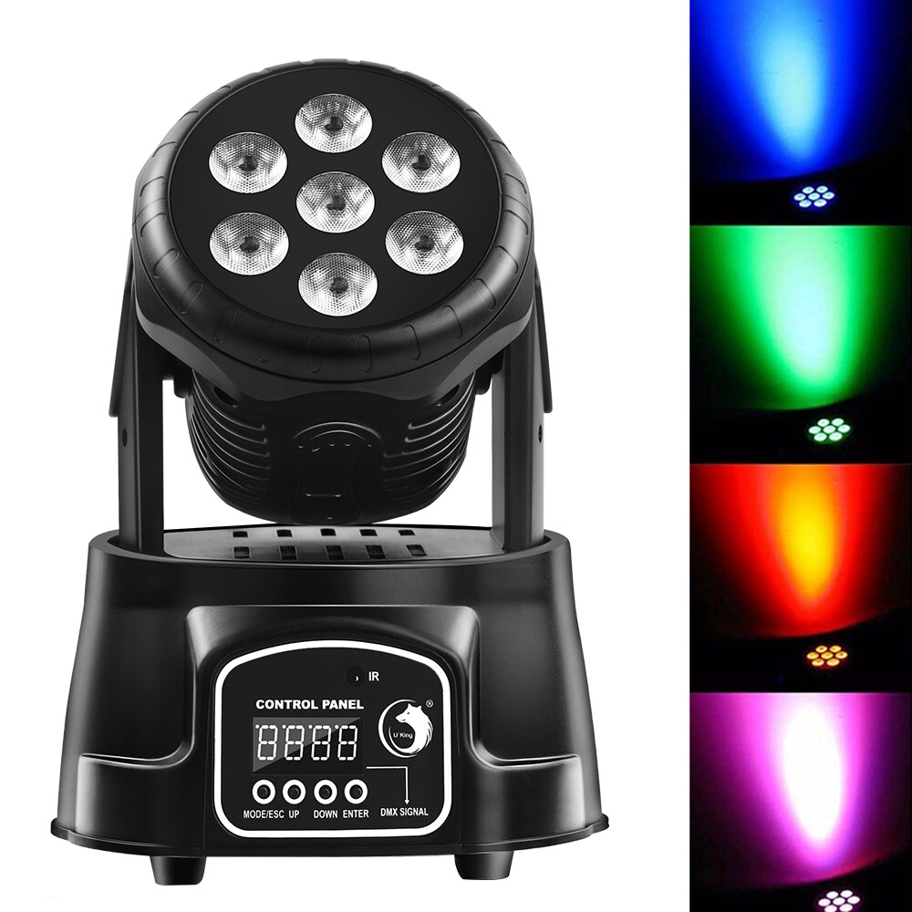 105W 7LED Moving Head Stage Lighting RGBW Beam 9/14CH DMX Mini Light DJ Disco US