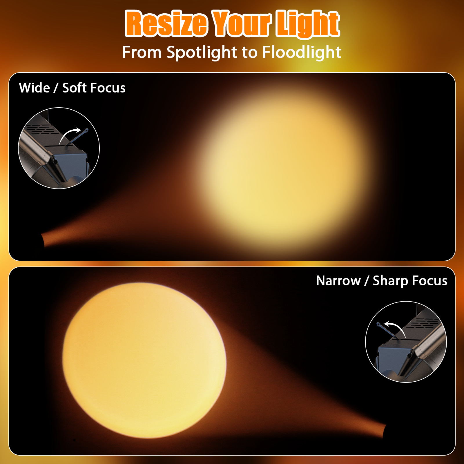 Ultra Bright 200W Dual-Color COB Light Panel Dimmable 3200K 5600K Manual Zoom