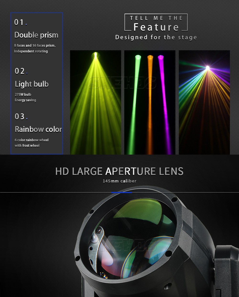 230W / 275W / 350W Beam Moving Head Light Stage Lighting Party DJ Show Or Case