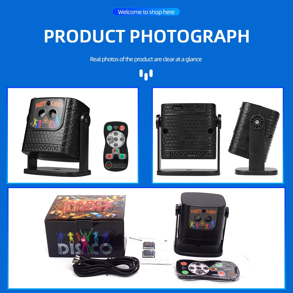 60 Patterns Party Stage Light Laser Projector LED RGB KTV DJ Disco Show Lighting