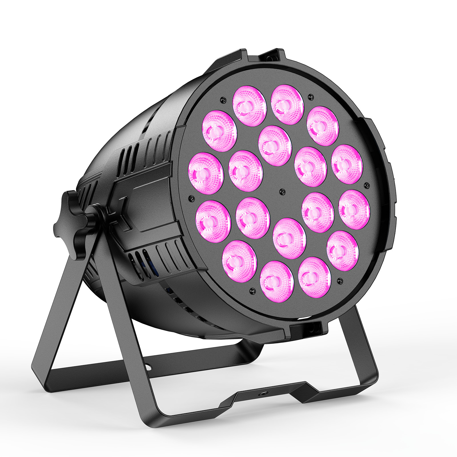 200W Aluminum LED Par Can Light with Smart Cooling Fan 18 LED RGB DMX Party Show