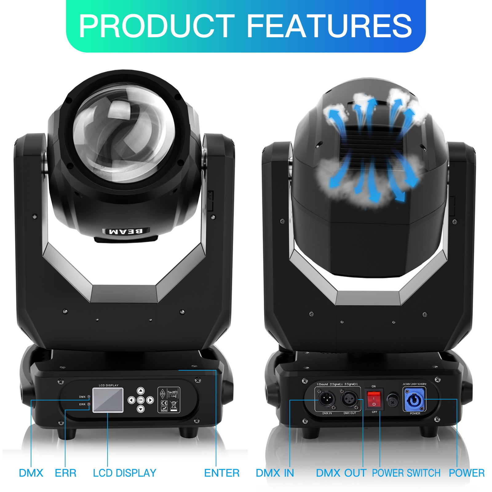 10R 280W Zoom Moving Head Beam Sharpy Stage Lighting Prism DMX DJ Flight Case