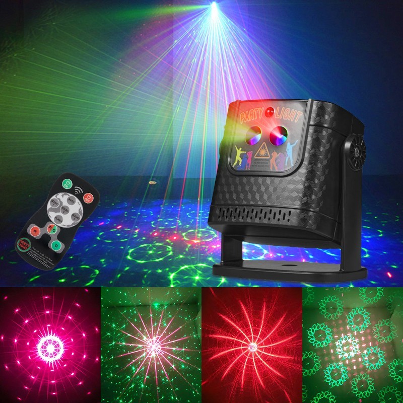 60 Pattern DJ Disco Stage Light Laser Projector Music Sync Sound Activated