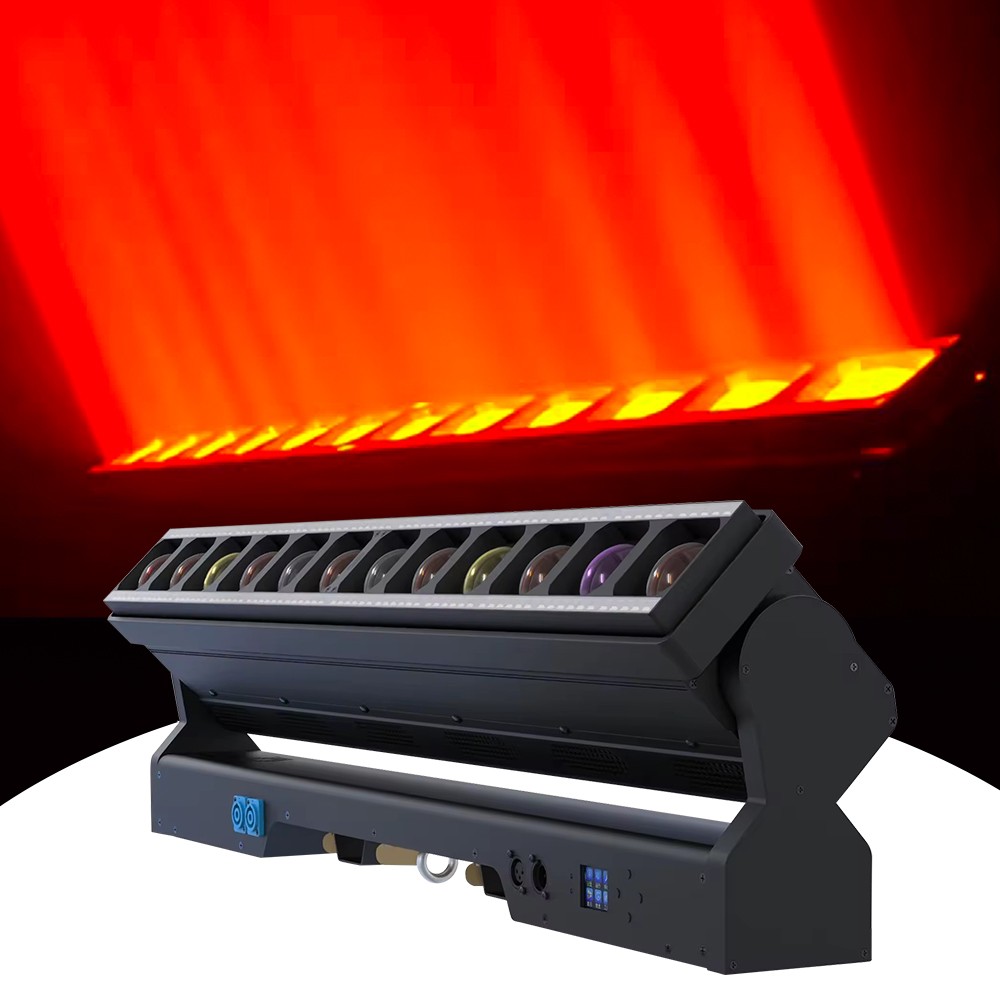 2pcs LED 12x40W Pixel Bar Beam Zoom Wash RGBW Moving Head Light DMX with Case