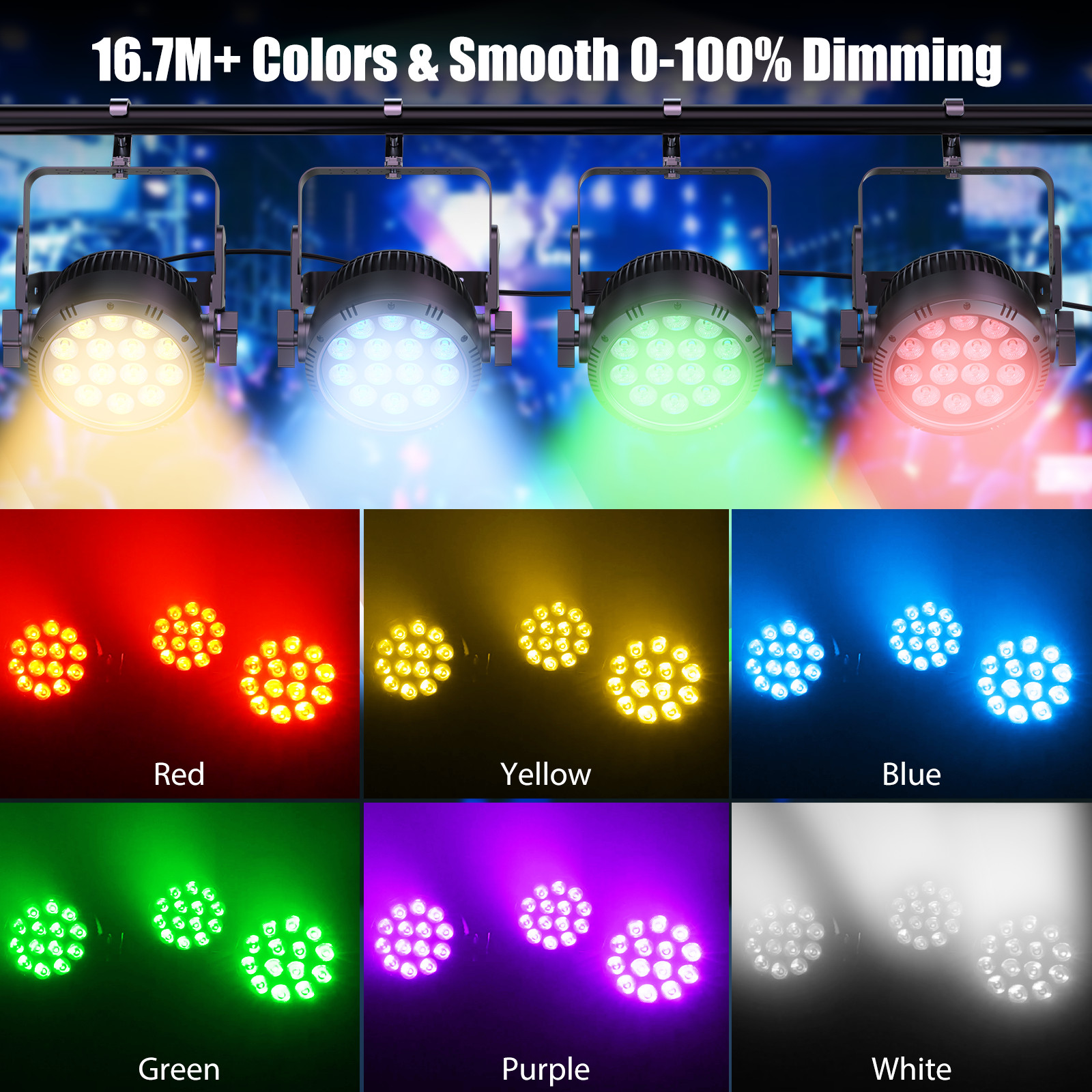 GdjRttk 280W IP65 Waterproof Par Light DMX Stage DJ Party Club Lighting Outdoor