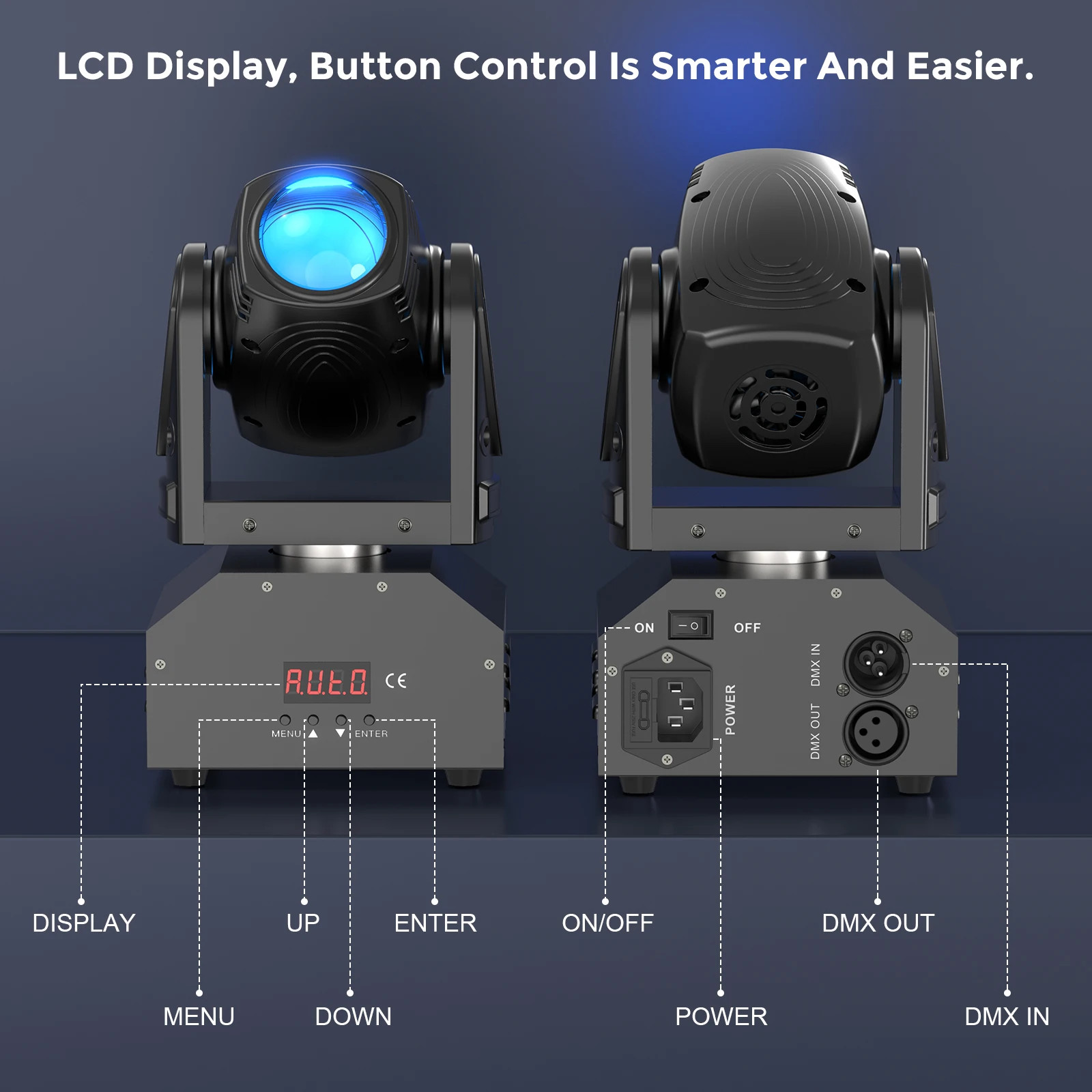100W Beam Moving Head Light Mini RGBW 4IN1 LED Beam Stage Light DMX512 Sound Act