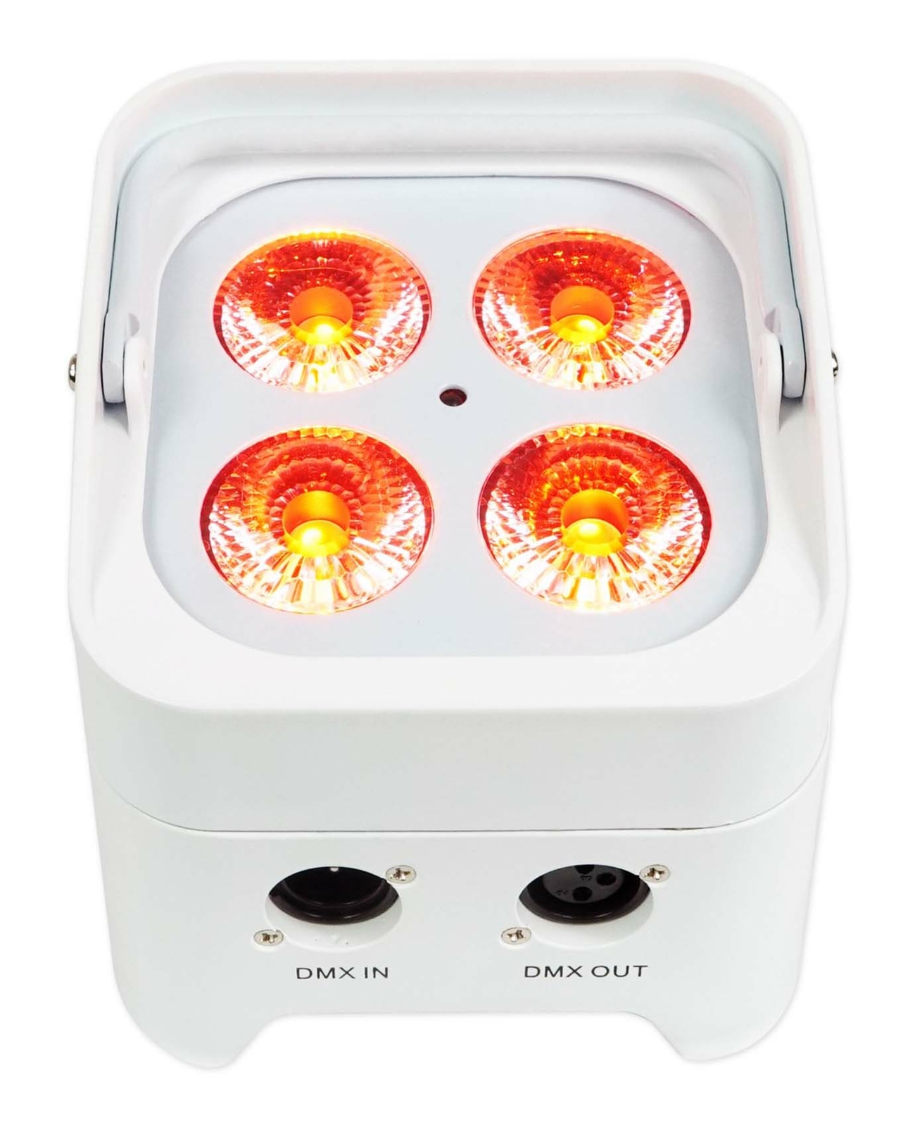Rockville BEST PACK 50 (8) White Battery Wash Lights+Wireless DMX+Charging Case