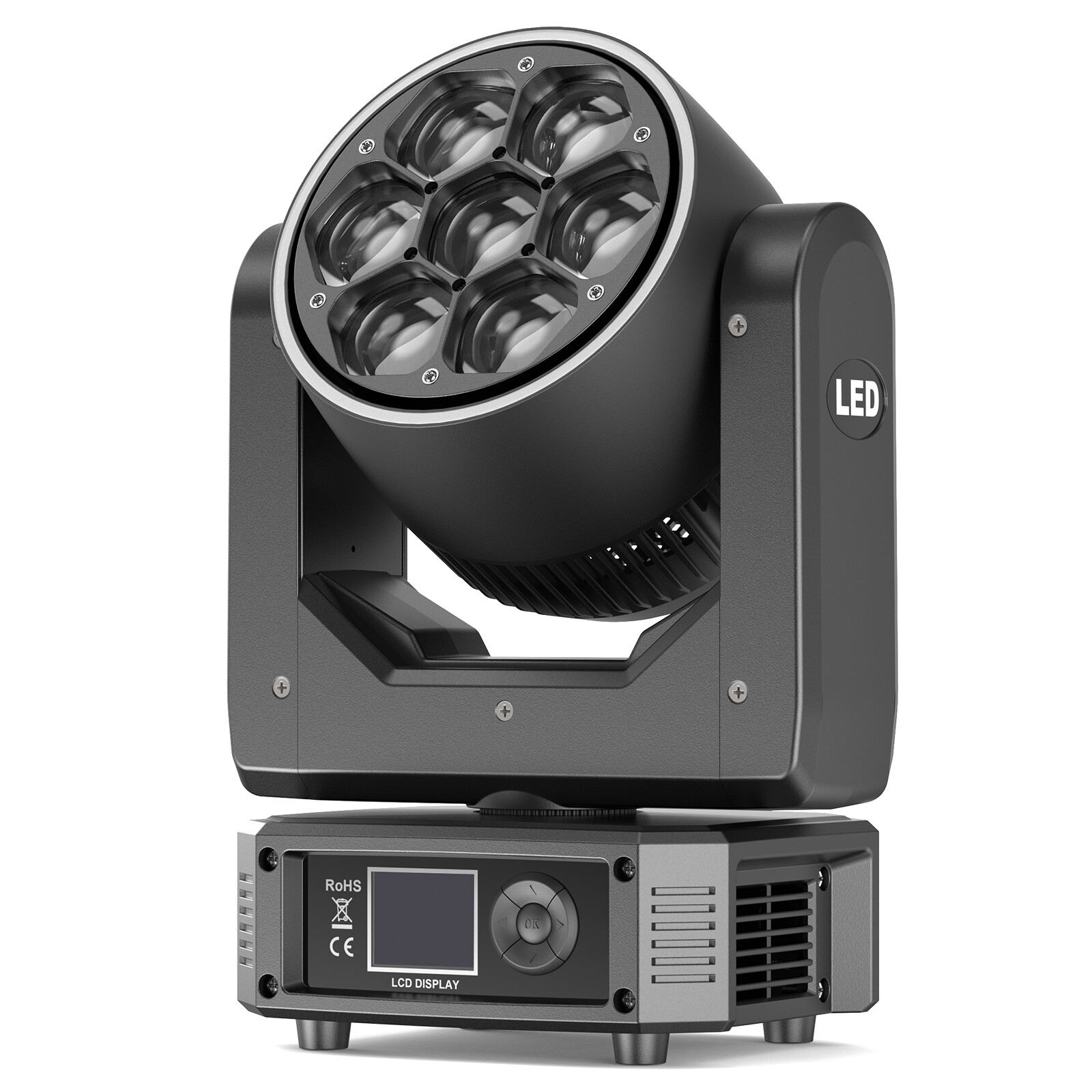 UKING Bee Eye LED 7x50W RGBW Beam Wash Zoom Moving Head Stage Light DJ Disco Bar
