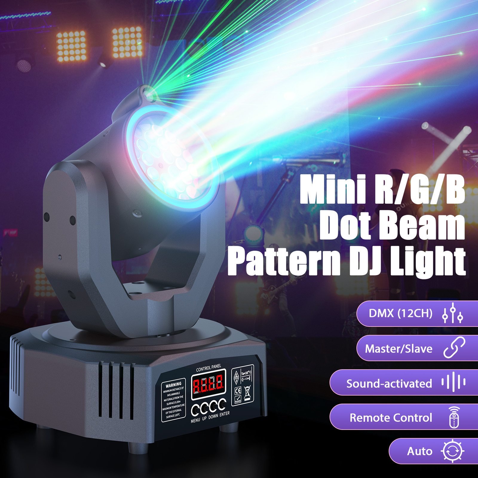 120W LED Moving Head LightBeam Multi Pattern Auto Sound Active Mode DMX Control
