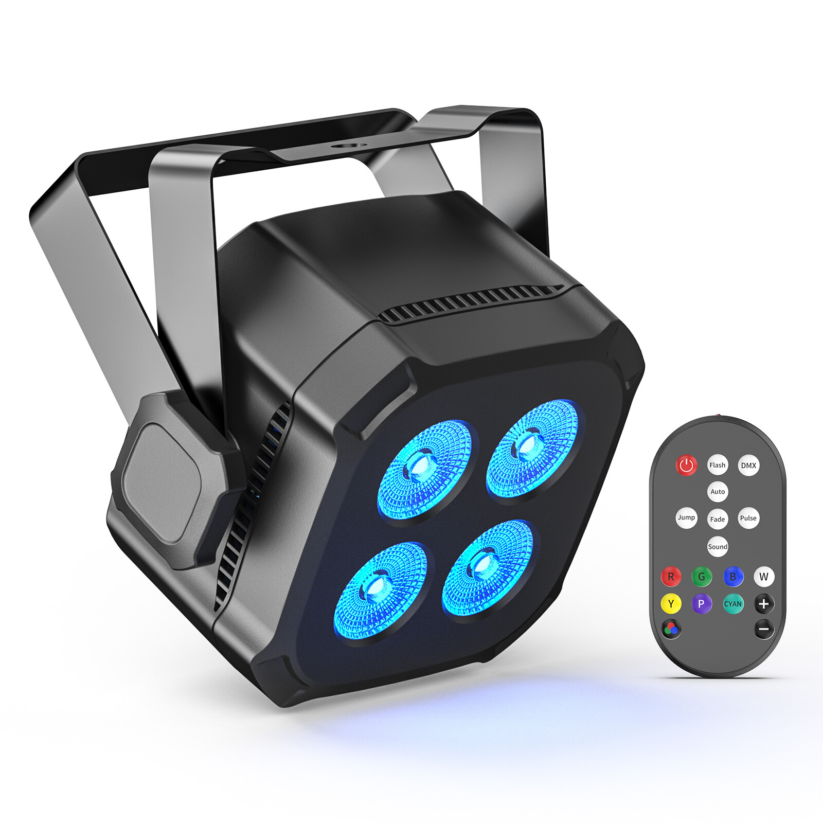 2× 80W RGBWYP+CYAN LED Par Light DJ Disco Party Stage Light Strobe Beam Light