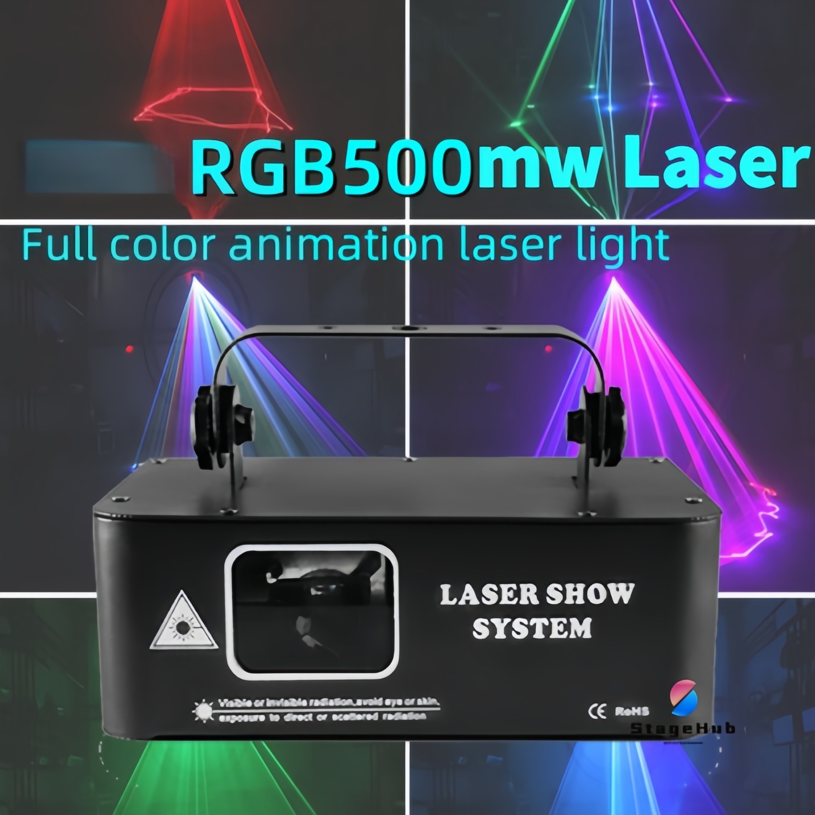 RGB Laser Beam Projector Light Scanner 500mw DJ Disco Stage Strobe Effect Lazer
