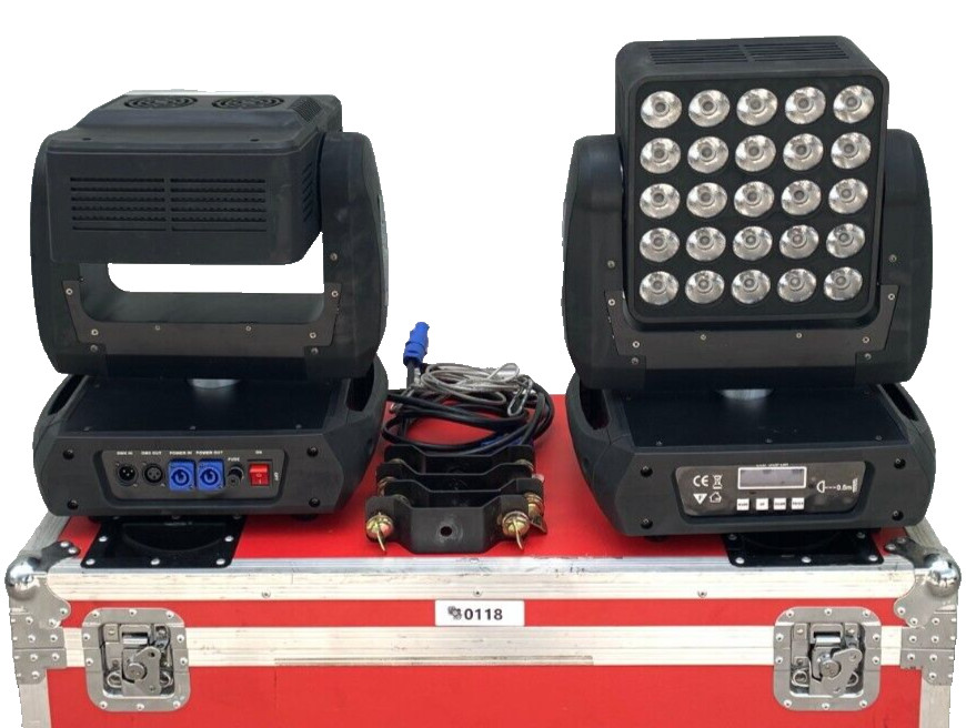 Unbranded LY-2512M 25x12W RGBWA LED Matrix Moving Headwash W/Case #0118 (Pair)
