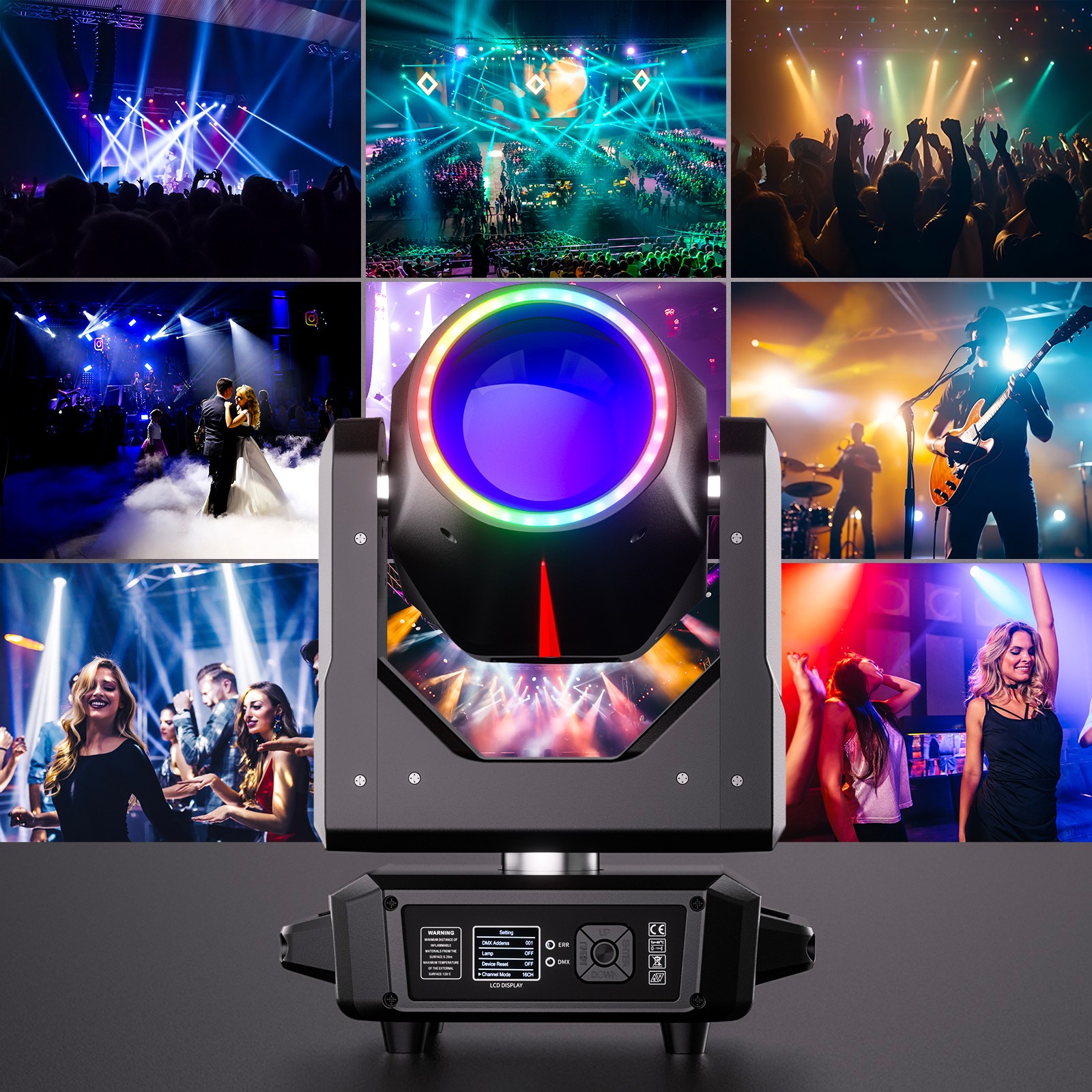 380W LED 18+8Prism Moving Head Light RGBW DMX Gobo Beam Stage Spot Lighting DJ