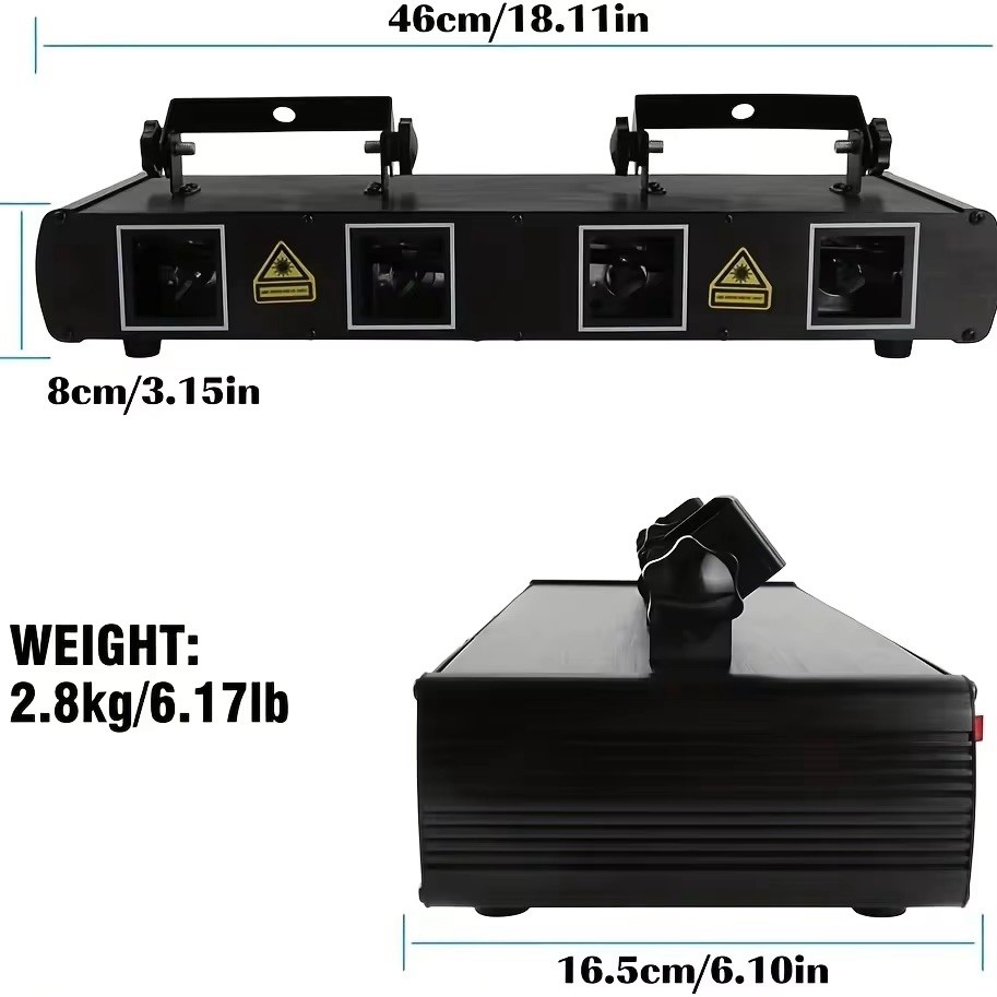 4 Lens 4 Beam RGBY DJ Disco Laser Light Stage Party Show DMX 7CH Show Lighting