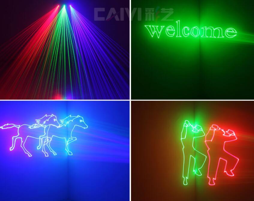 DMX 3D Effects Red Green Blue Laser Light for Christmas Decor Party 1500mW