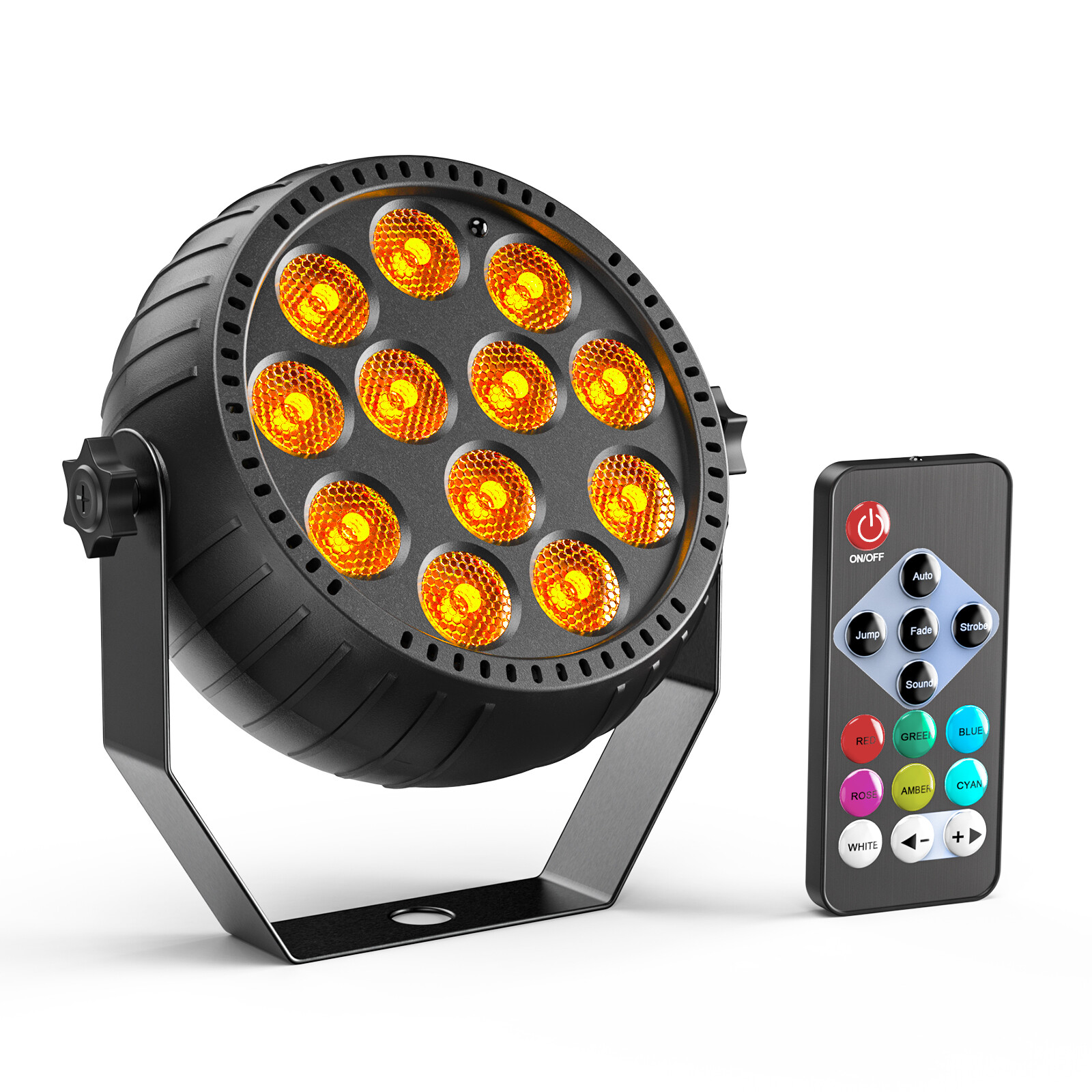 72W 12LED Mini Rechargeable Par Light RGB 3in1 DJ Stage Lighting With Remote