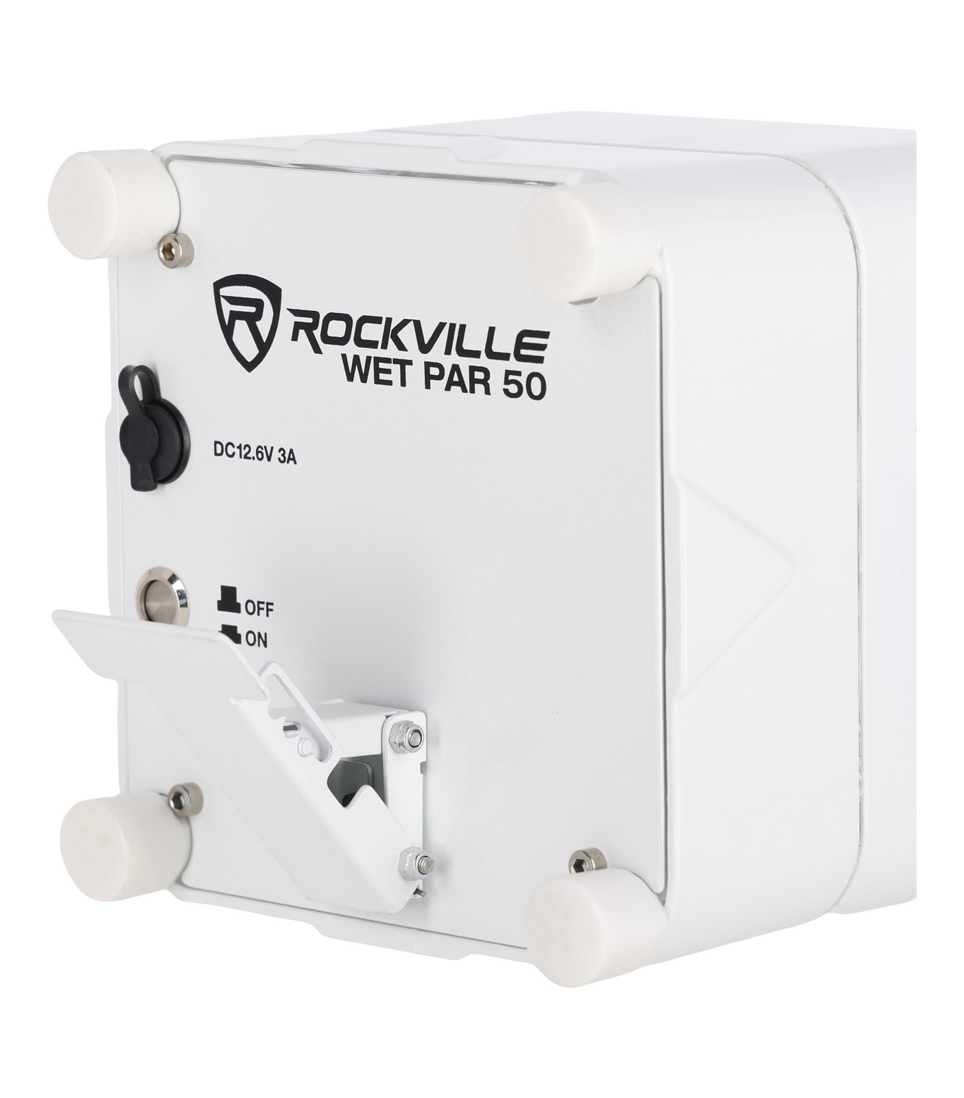 Rockville WET PAR 50 White Waterproof Battery DJ Light+Wireless DMX+RF Remote