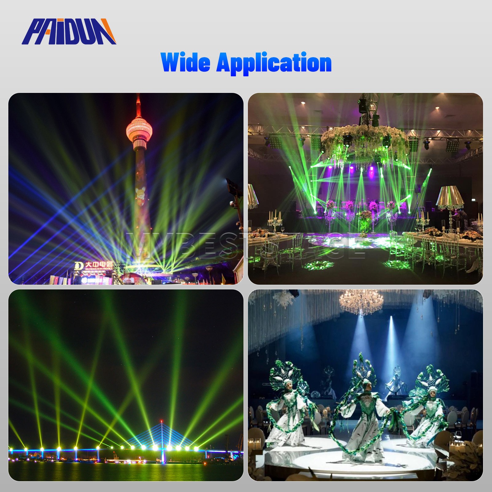 PAIDUN 350W Super Beam Moving Head Spot Light Outdoor Waterproof IP65 RDM DMX512