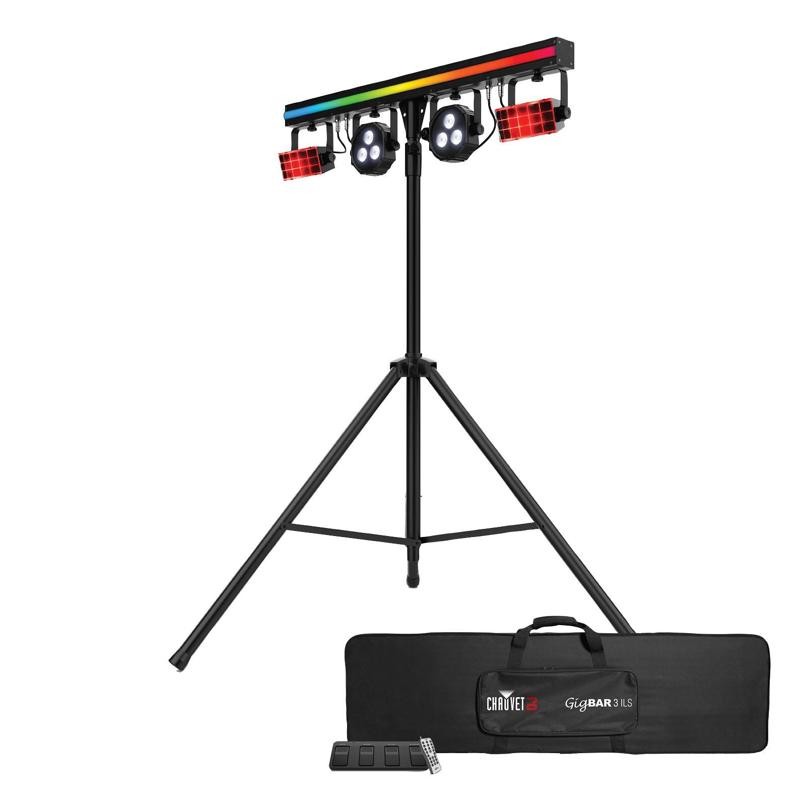 Chauvet DJ GigBAR 3 ILS 3-in-1 Derby Par Strip Effect Lighting System w Stand