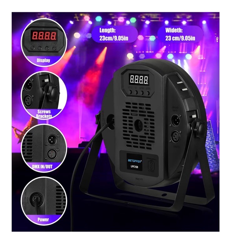 Stage Lighting 120W Par Light RGBW-in-1 Stage Lights, DJ Light DMX for 4