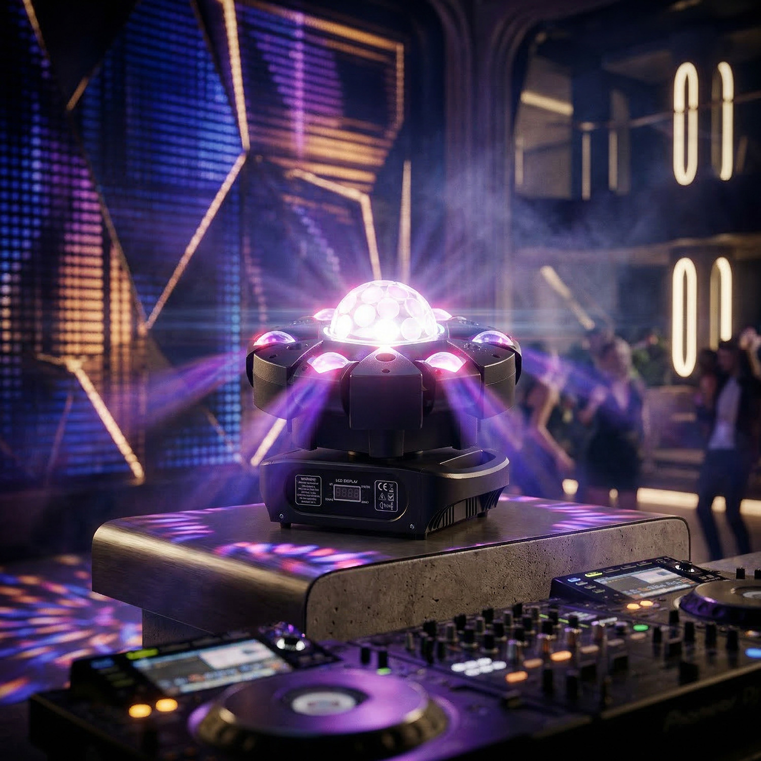 120W LED 6Arm 5-in-1 Magic Ball Beam Moving Head Laser Stage Light 540° Rotation