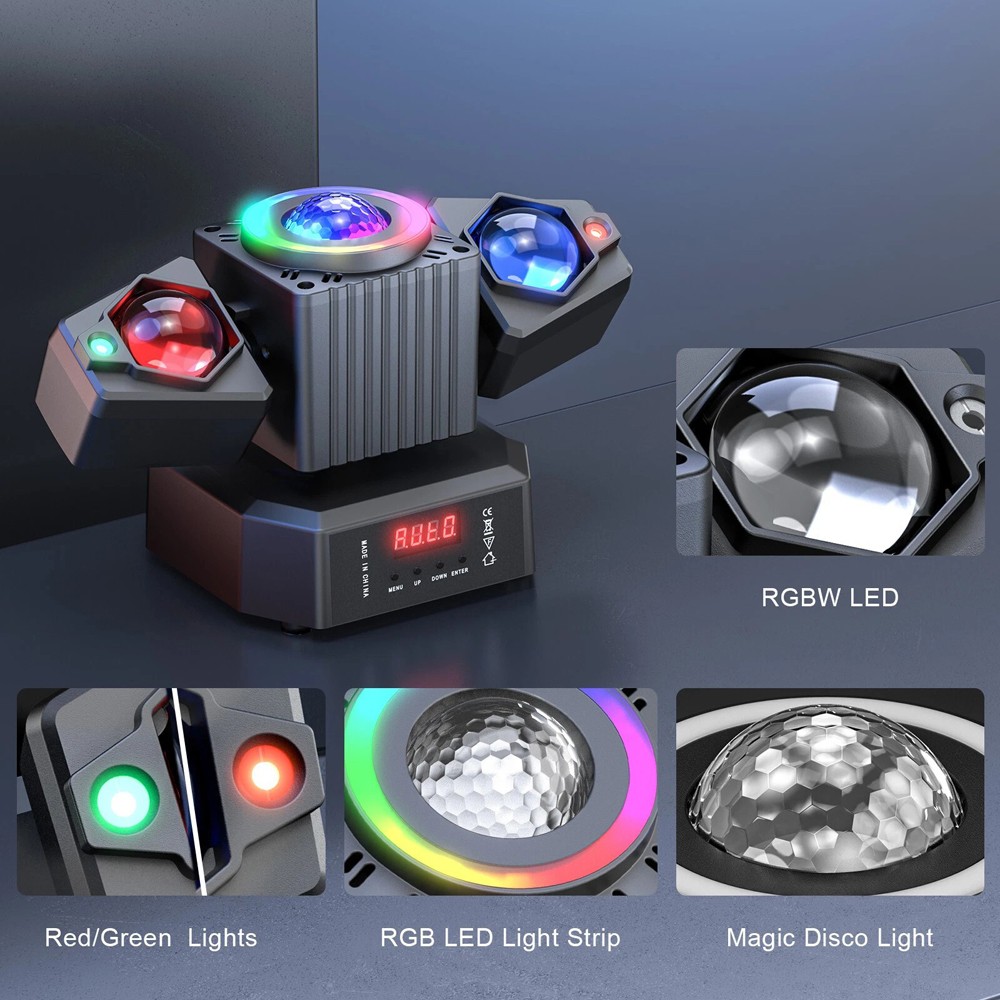 105W RGBW LED Moving Head Light Laser Disco Stage Lighting Beam Flash DJ Party