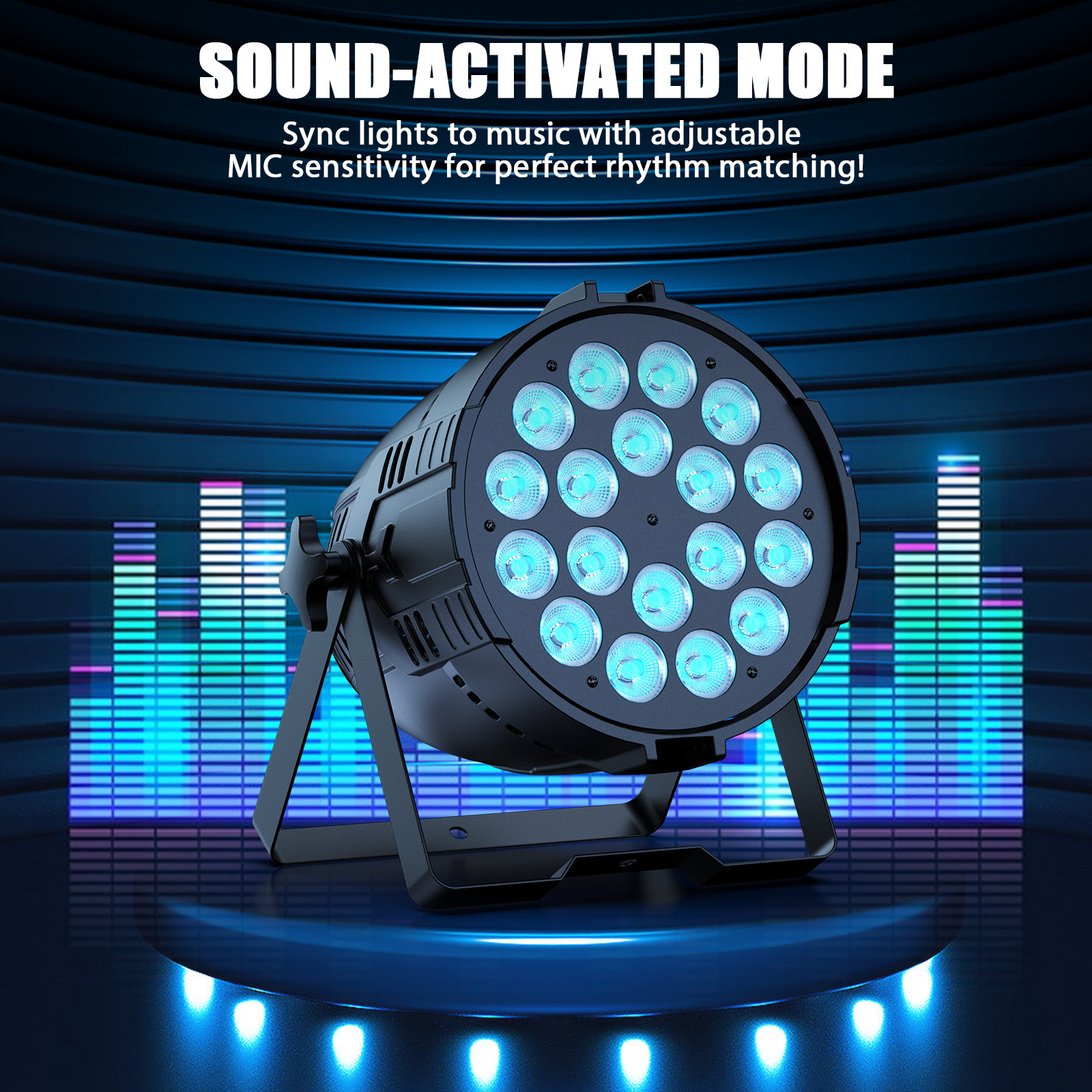 200W 18 LED PAR Lights RGBWAL Stage Lighting DMX512 DJ Disco Party Show Light