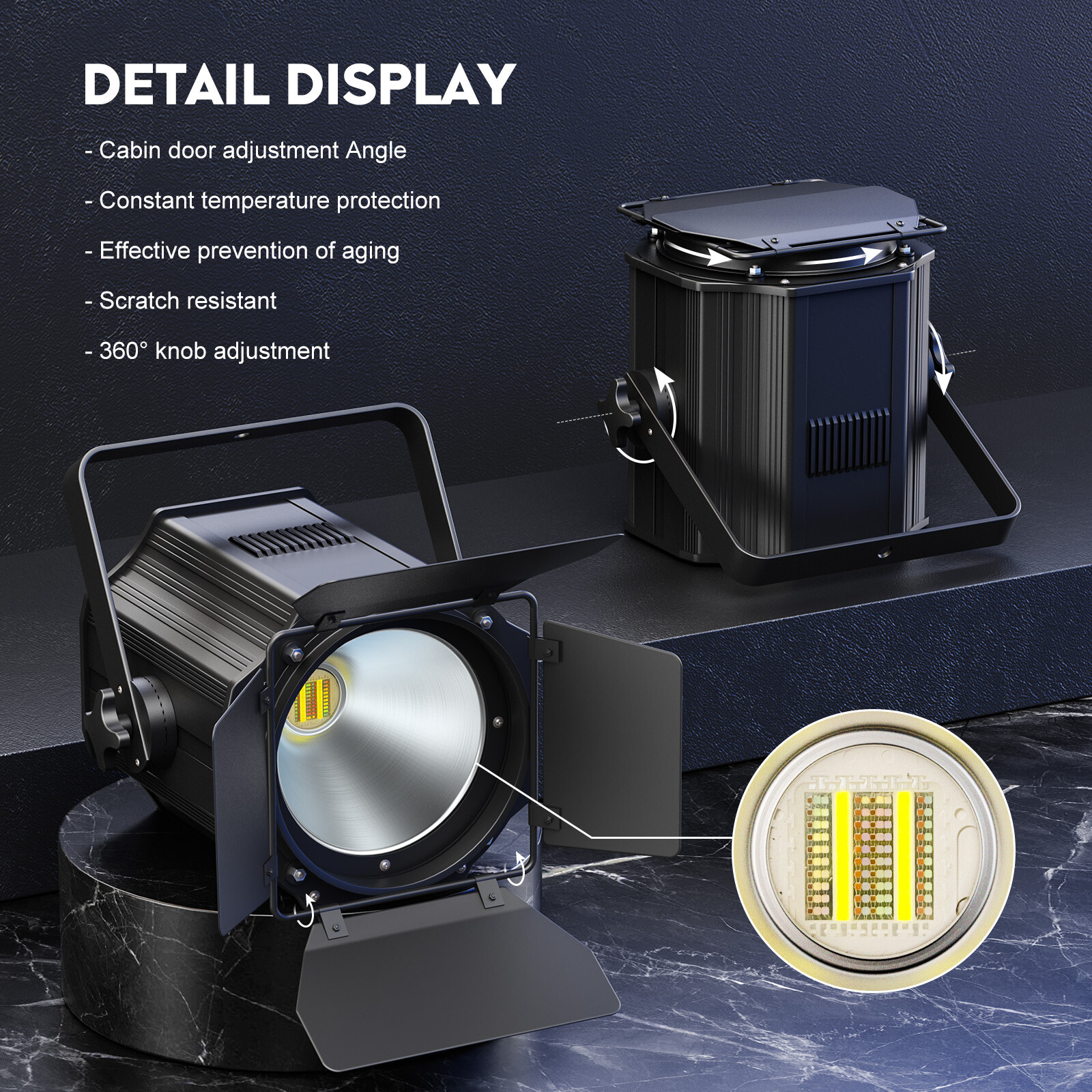 200W COB LED DMX Par Light DJ Party Stage Light Blinder Spot Lighting w/Cover