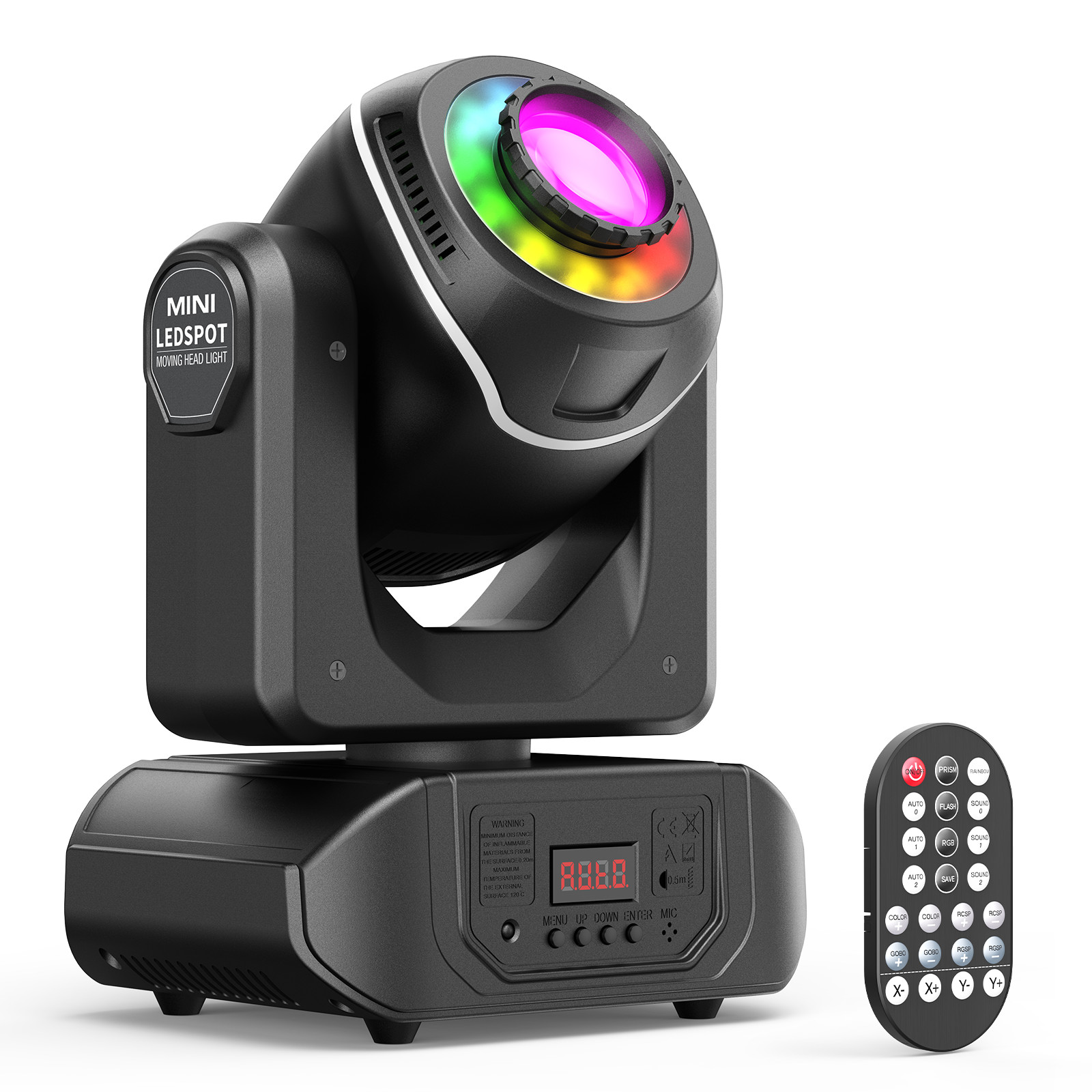 80W LED Moving Head Light 8Gobos Spotlight DMX DJ Disco Sound Activated + Remote
