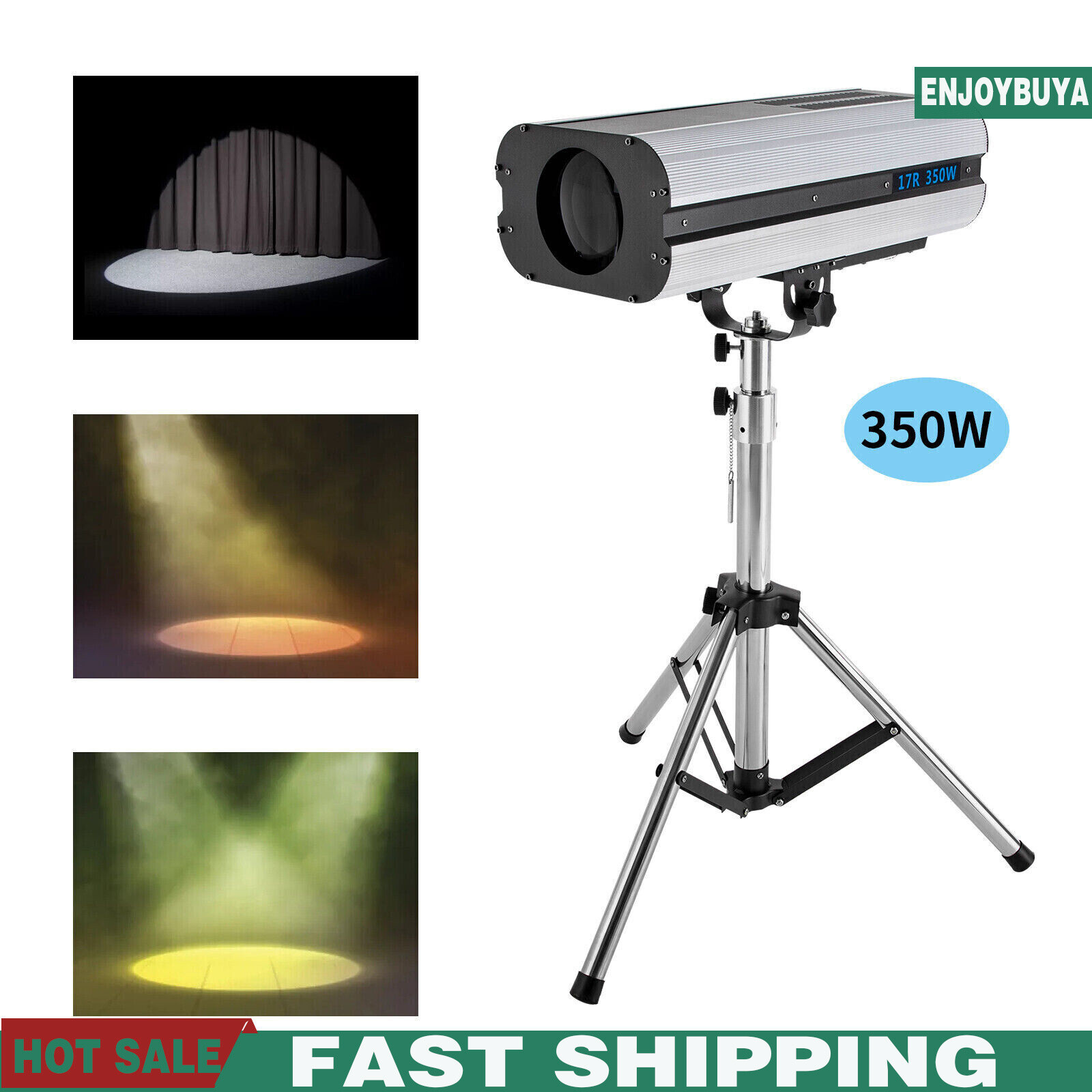 350W RGBW LED Follow Spot Light Beam DMX Spotlight DJ Disco Stage Light w/Tripod